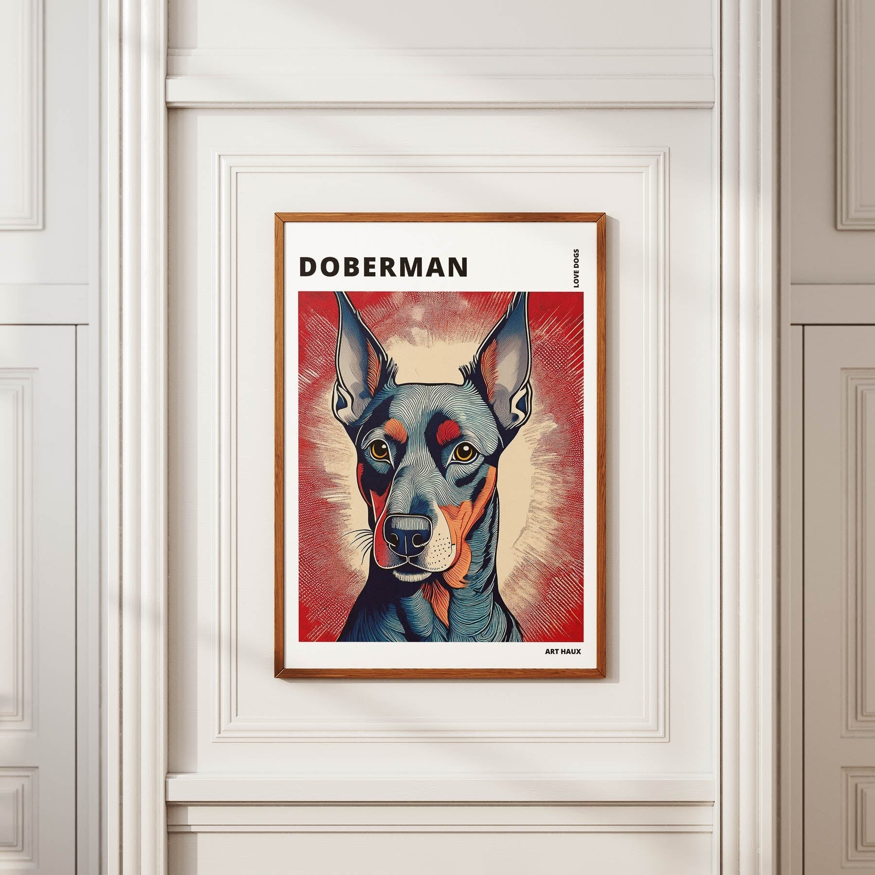 Doberman Hokusai Japanese Inspired Dog Series with Text image 3