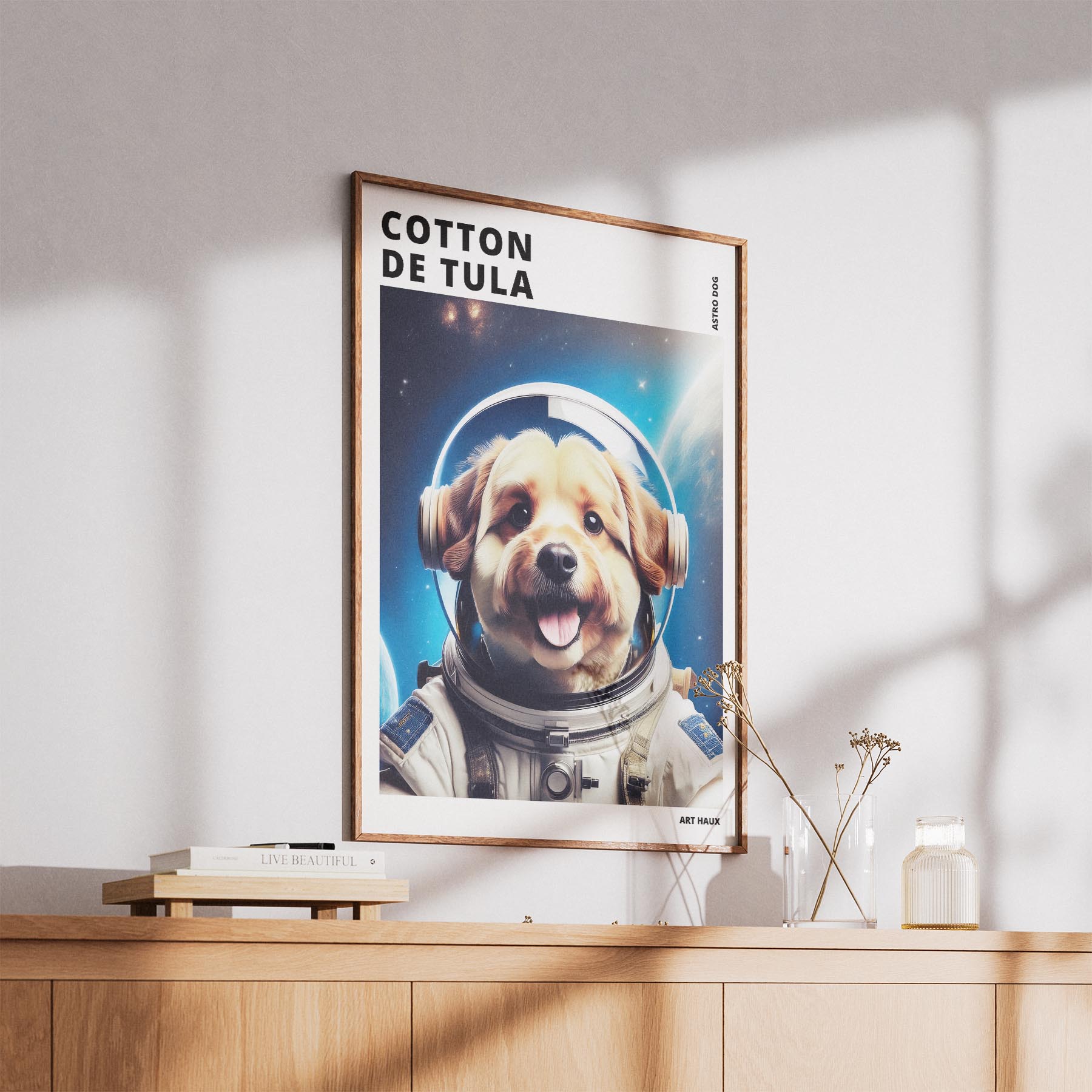 Coton de Tulear Astronaut Dog Series with Text Astro Dog image 5
