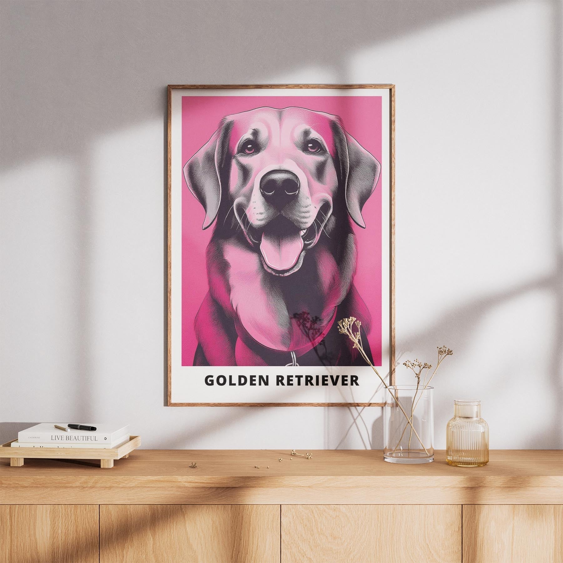 Golden Retriever Pink and Black Dog Series 2 image 8