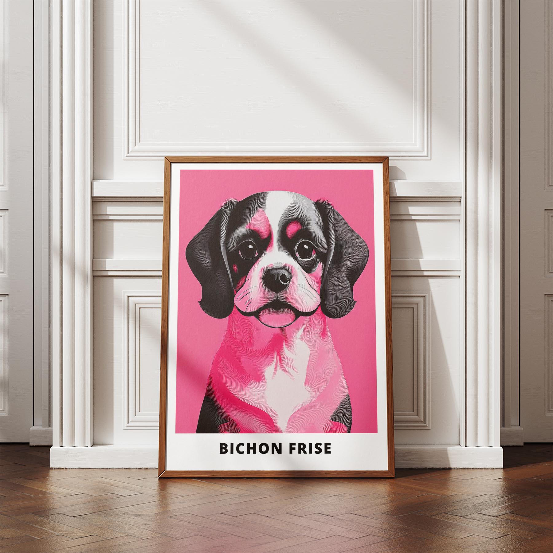 Bichon Frise Pink and Black Dog Series image 4