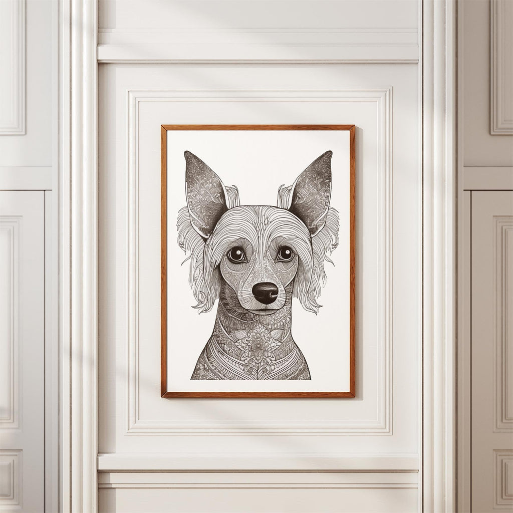 Chinese Crested Mandala Black and White Dog Series image 3