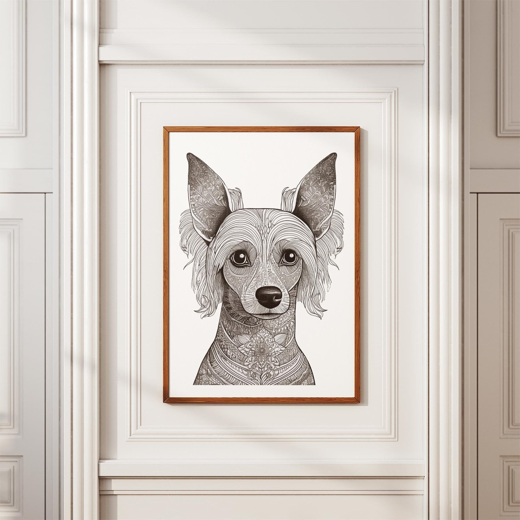 Chinese Crested Mandala Black and White Dog Series image 3