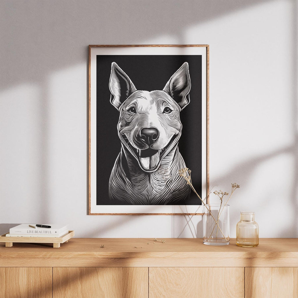 Bull Terrier Line Dog Series in Black and White image 8