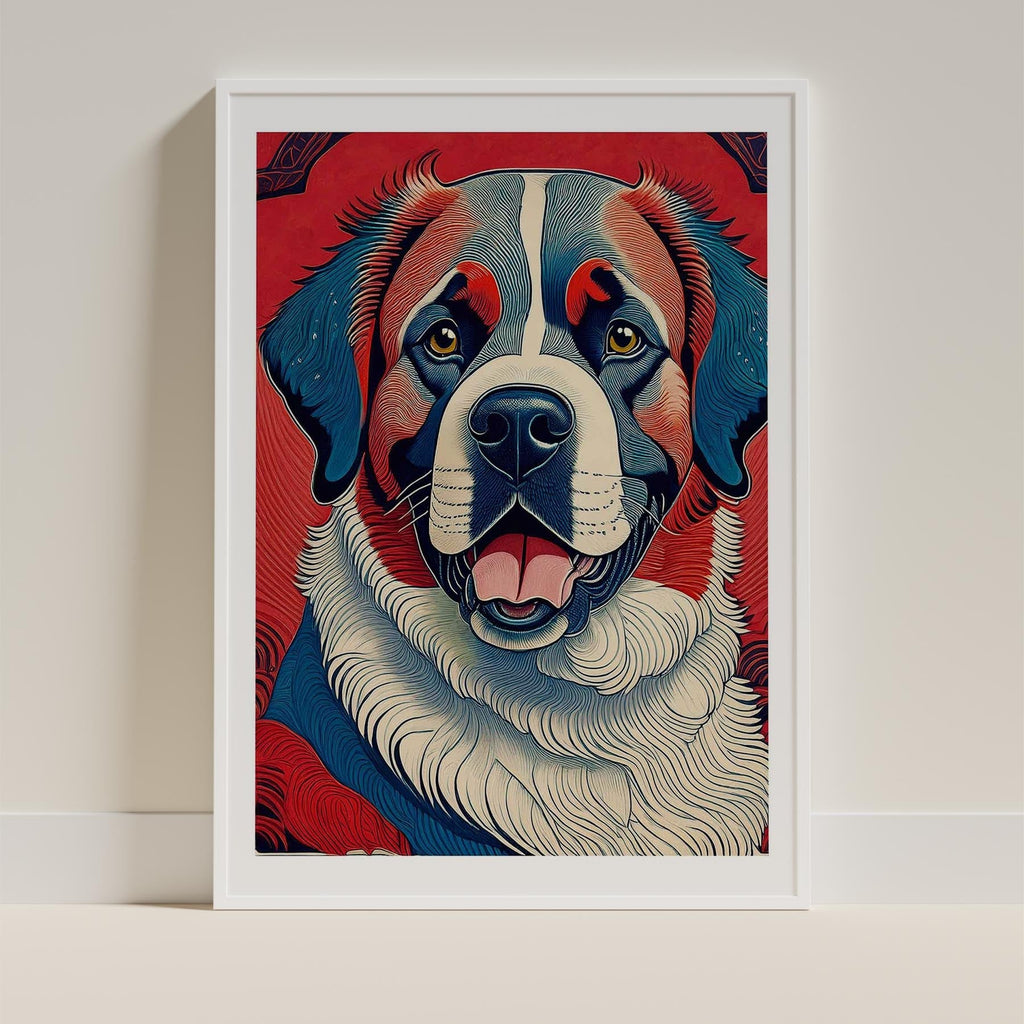 Saint Bernard Hokusai Japanese Inspired Dog Series image 9