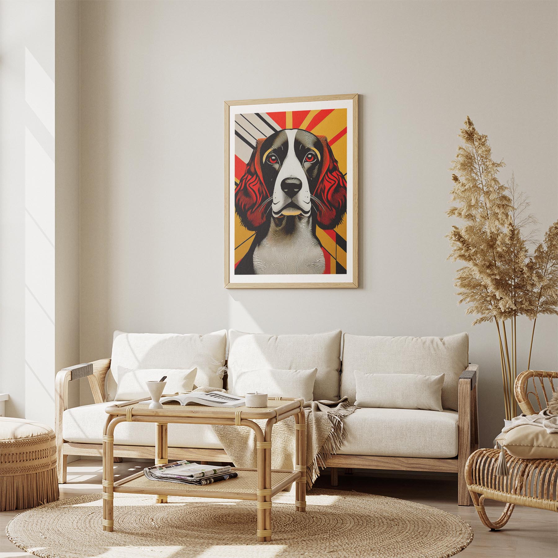 English Springer Spaniel Geometric Orange Series image 2