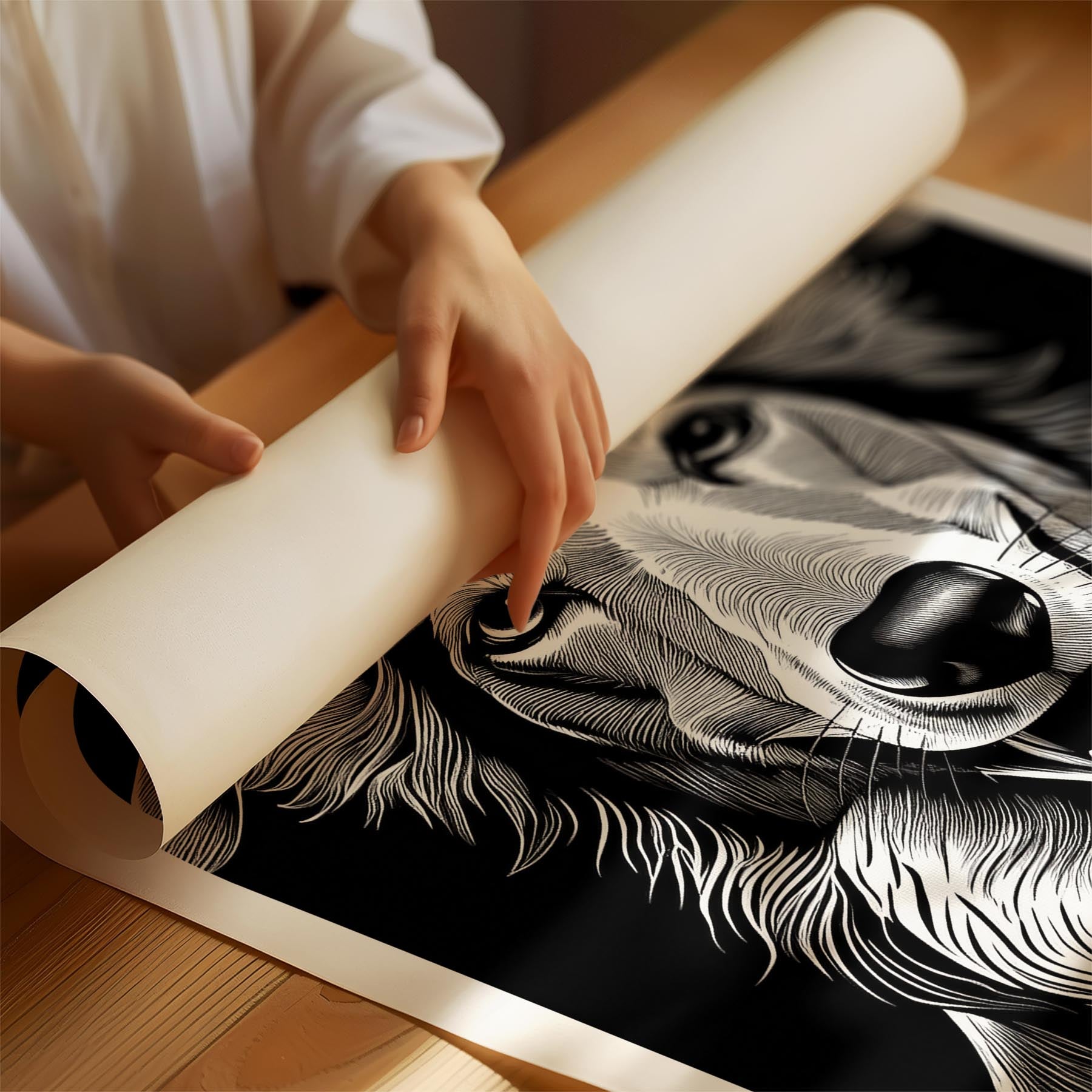 Borzoi Line Dog Series in Black and White image 1