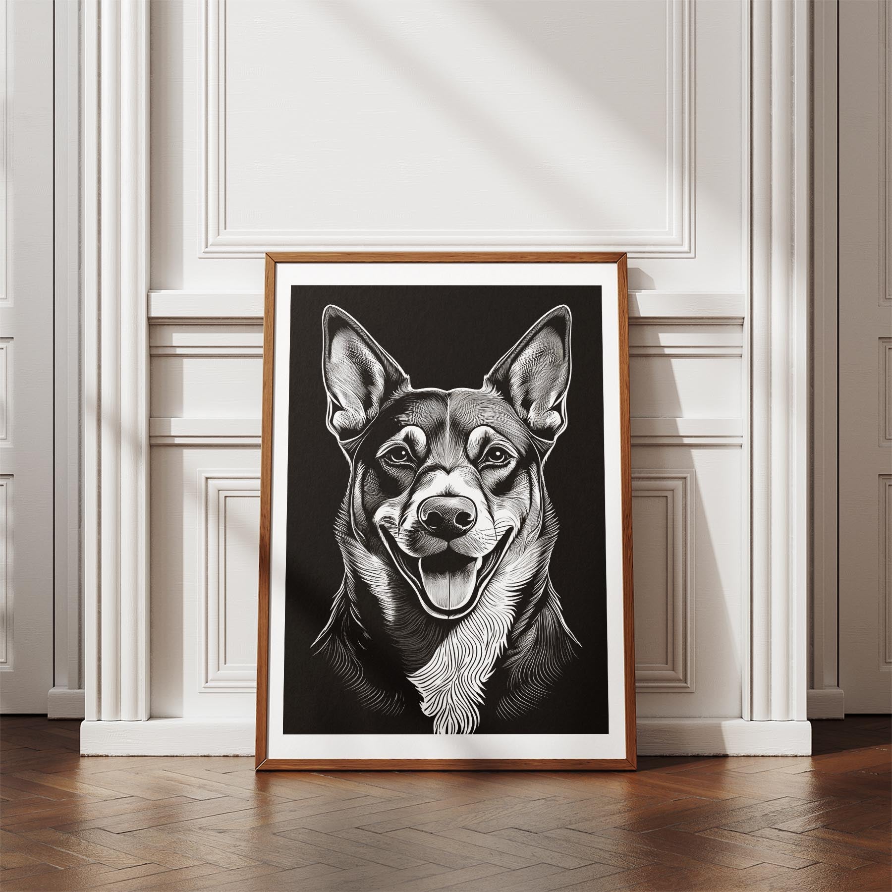 Kelpie Line Dog Series in Black and White image 4