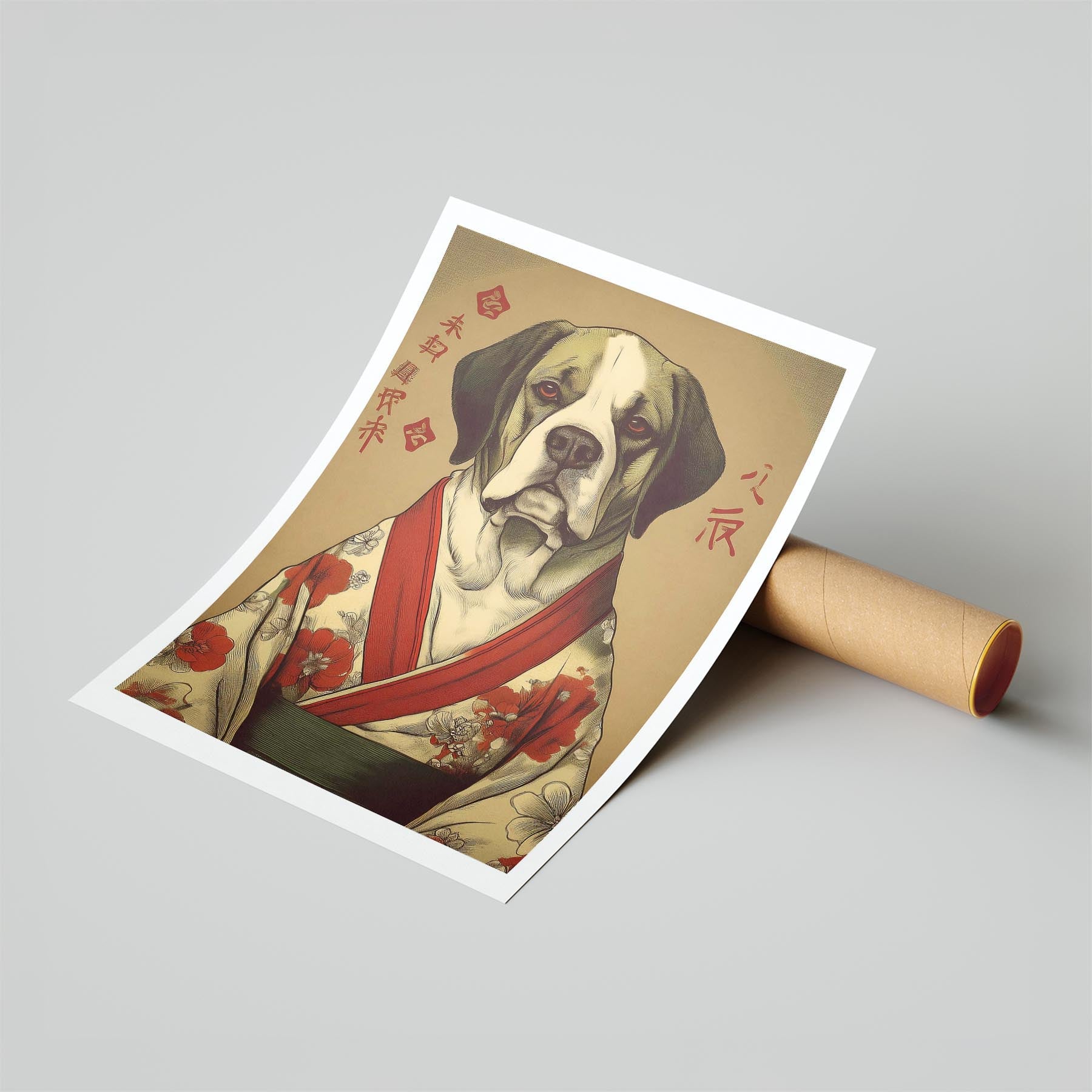 Saint Bernard Japanse Kimono Dog Series image 6