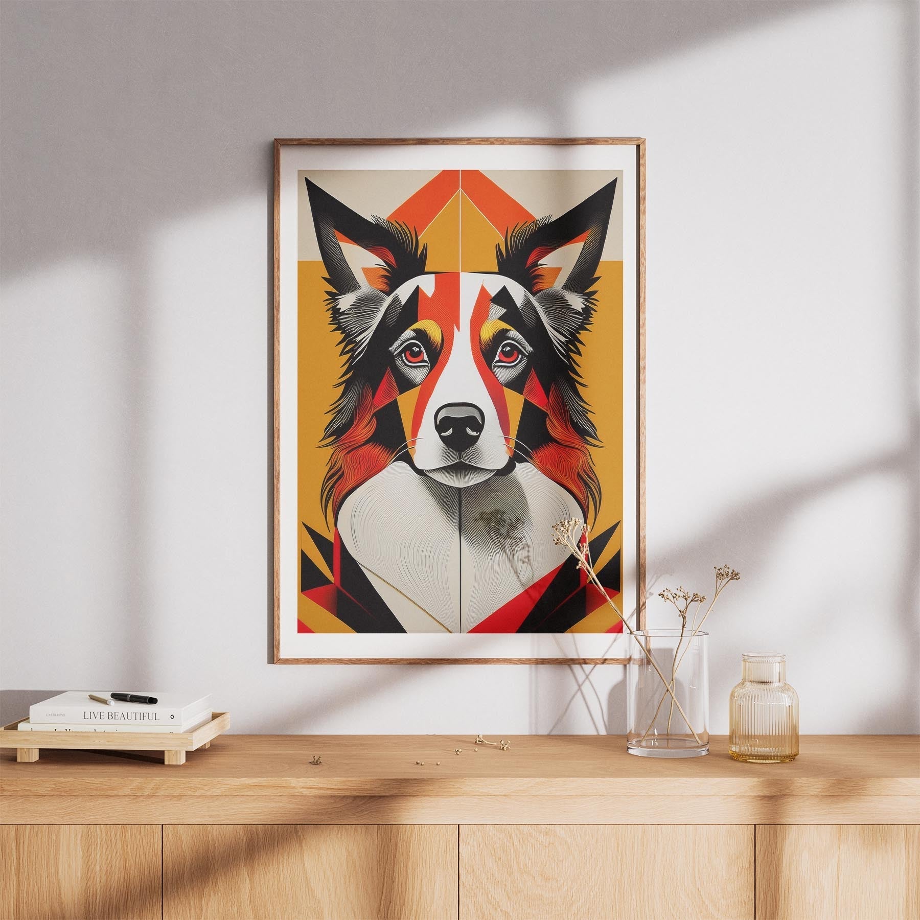 Border Collie Geometric Orange Series image 8