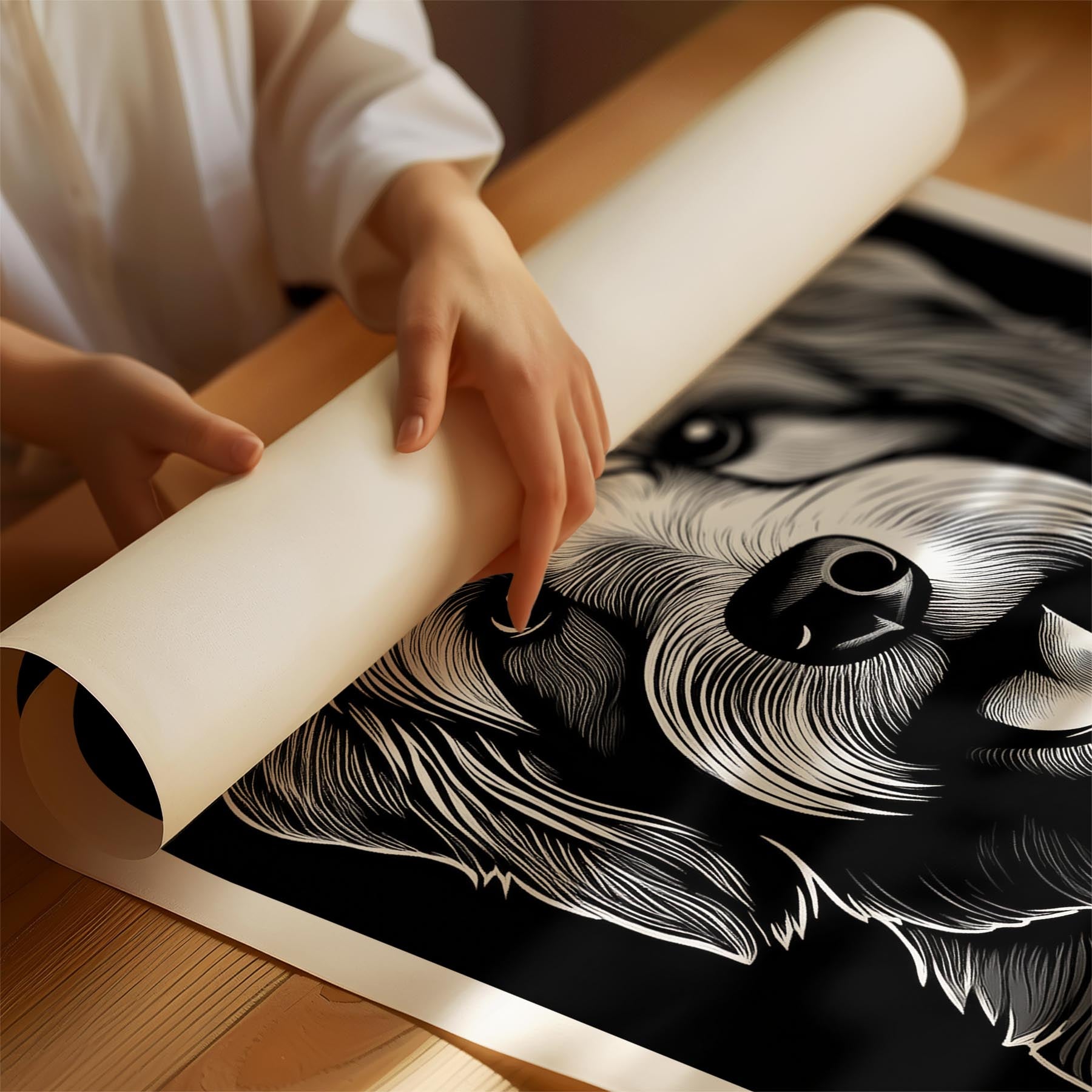 Coton de Tulear Line Dog Series in Black and White image 1