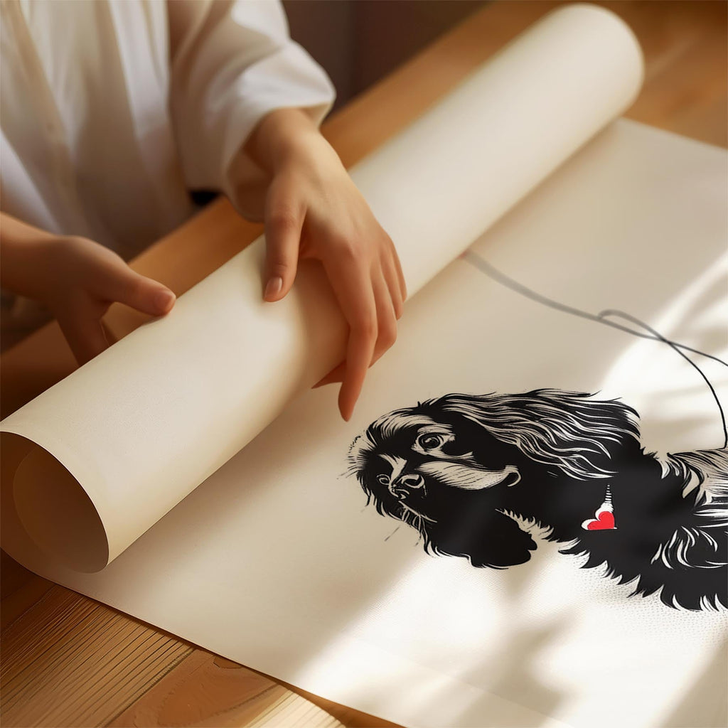 Cavalier Spaniel DOGSY Series inspired by the Art of Banksy with text Dogsy image 1