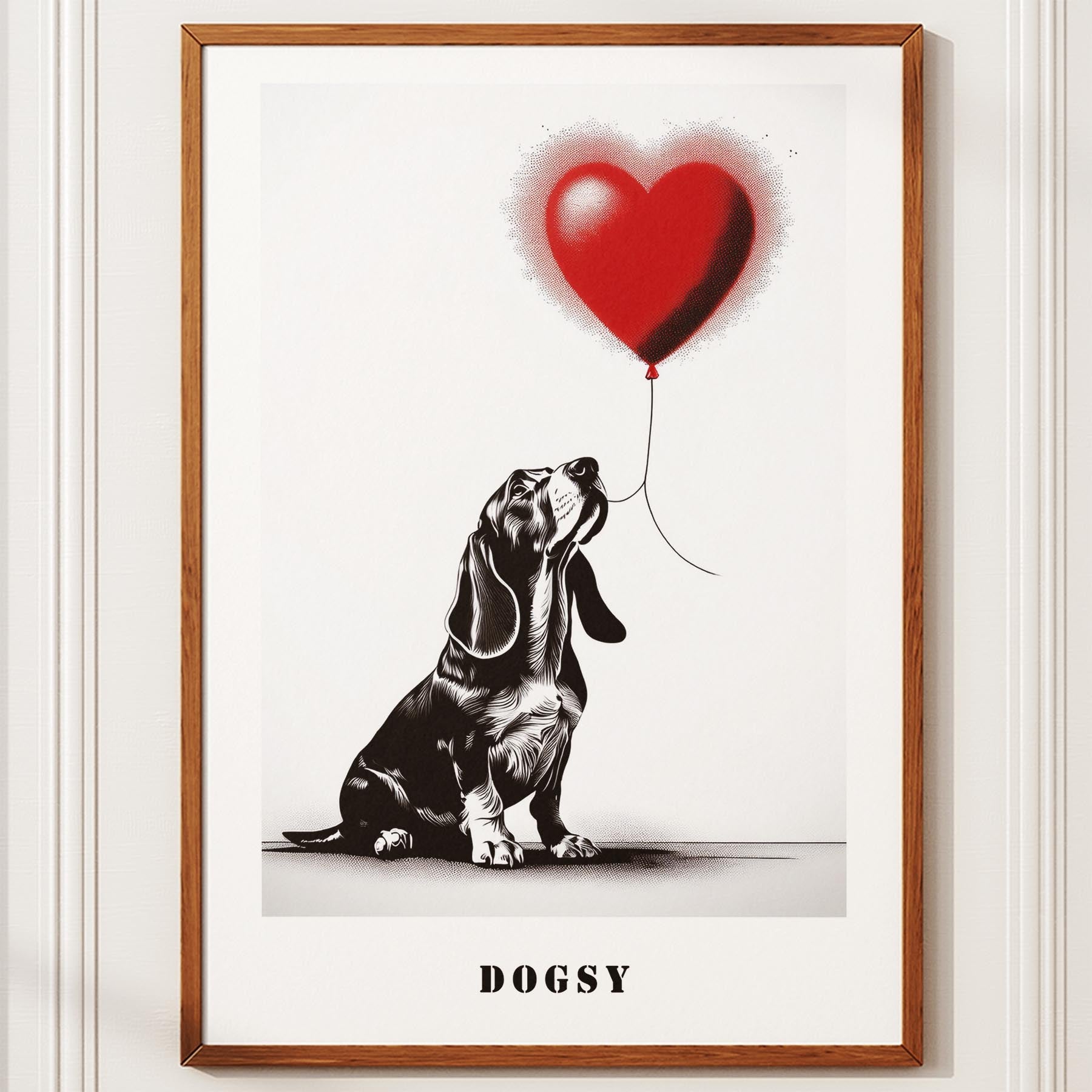 Basset Hound DOGSY Series inspired by the Art of Banksy with text Dogsy image 10