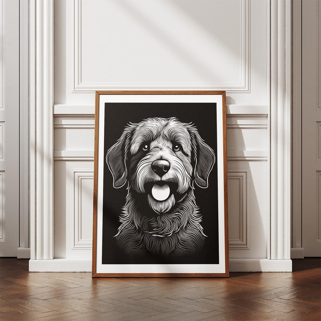 Spanish Water Dog Line Dog Series in Black and White image 4