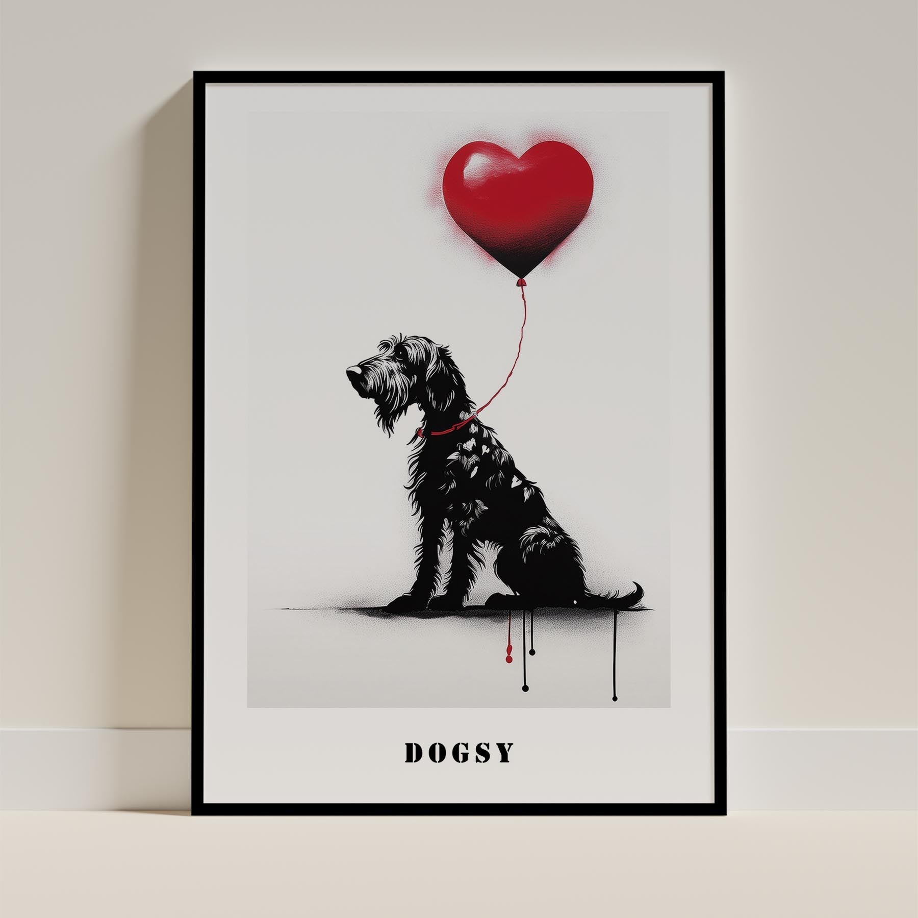 Irish Wolfhound DOGSY Series inspired by the Art of Banksy with text Dogsy image 11