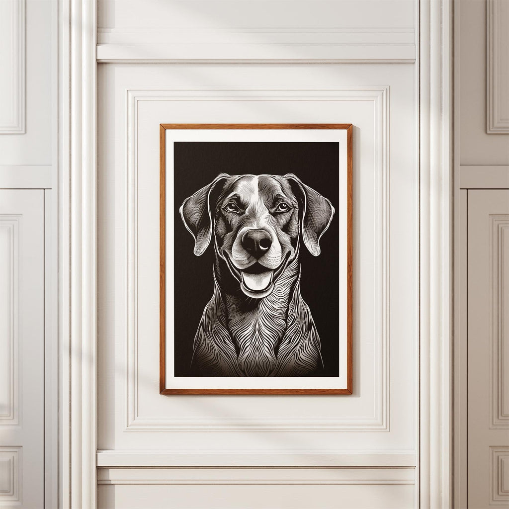 German Pointer Line Dog Series in Black and White image 3