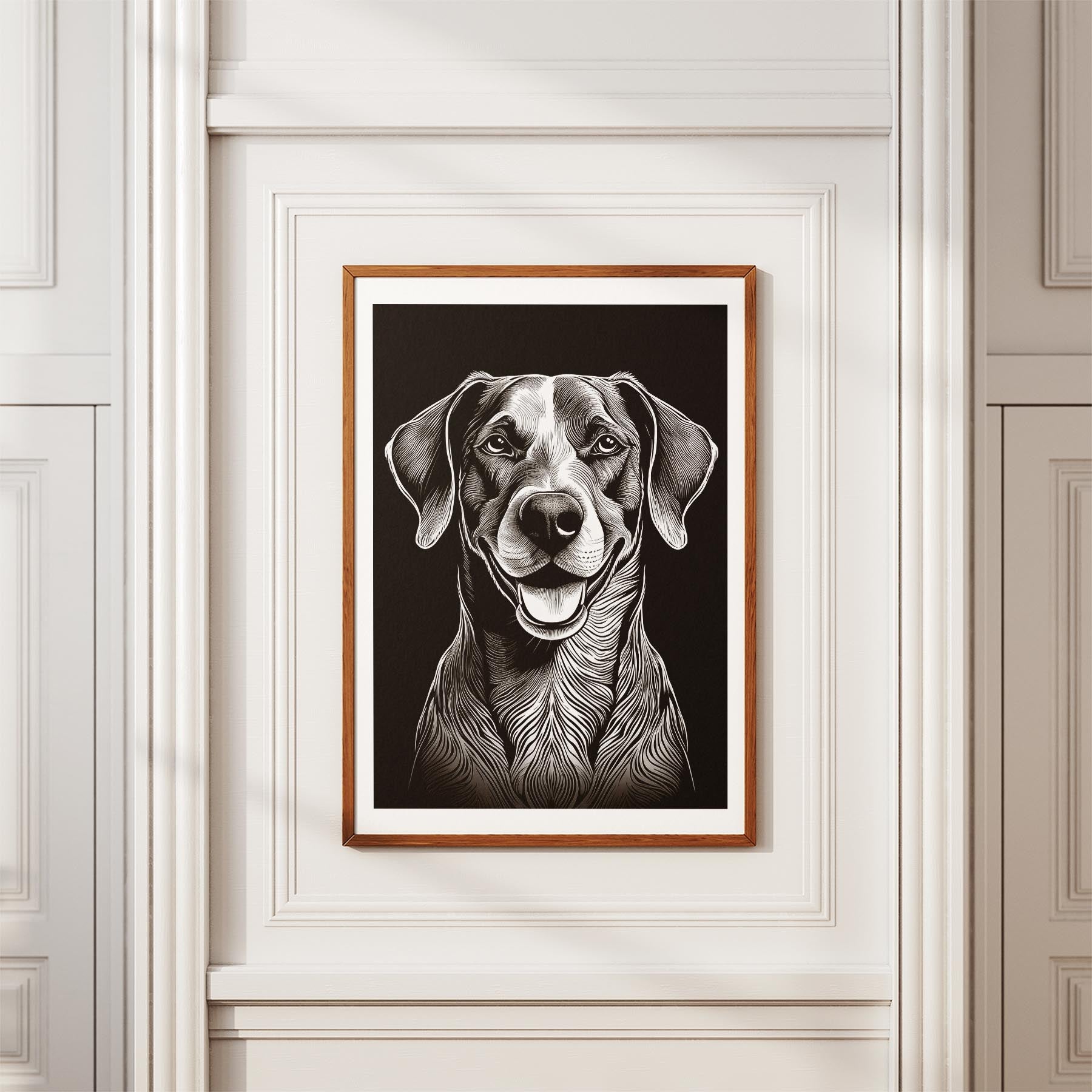 German Pointer Line Dog Series in Black and White image 3