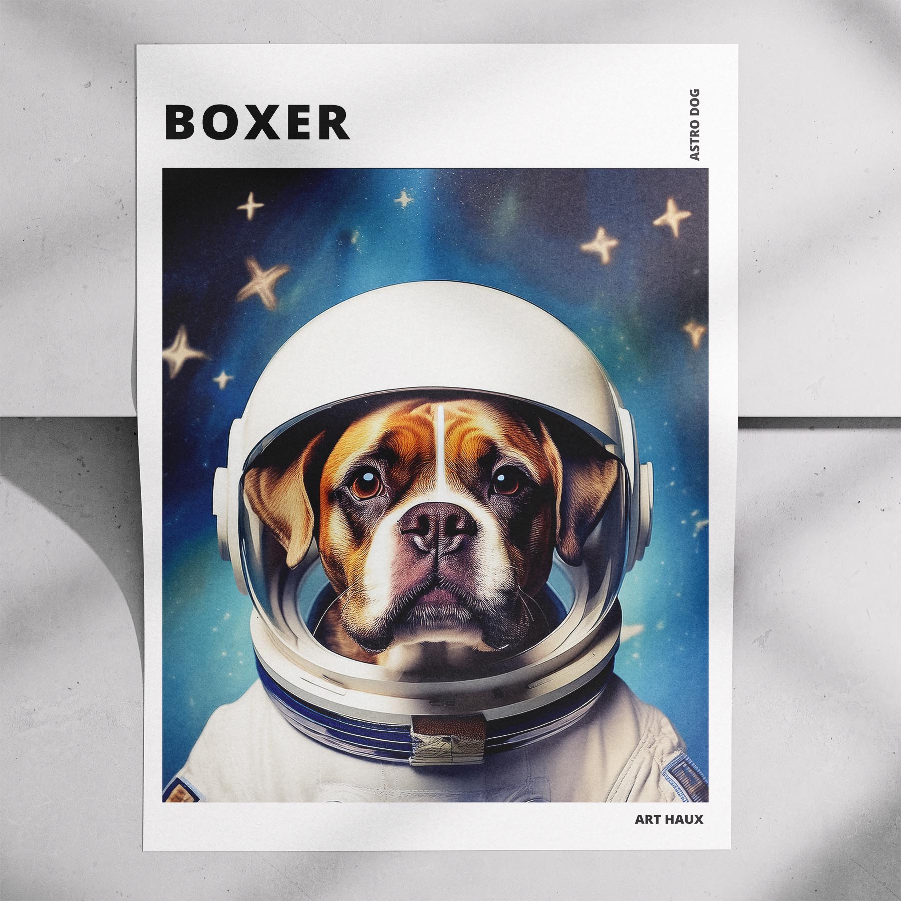 Boxer Astronaut Dog Series with Text Astro Dog image 7