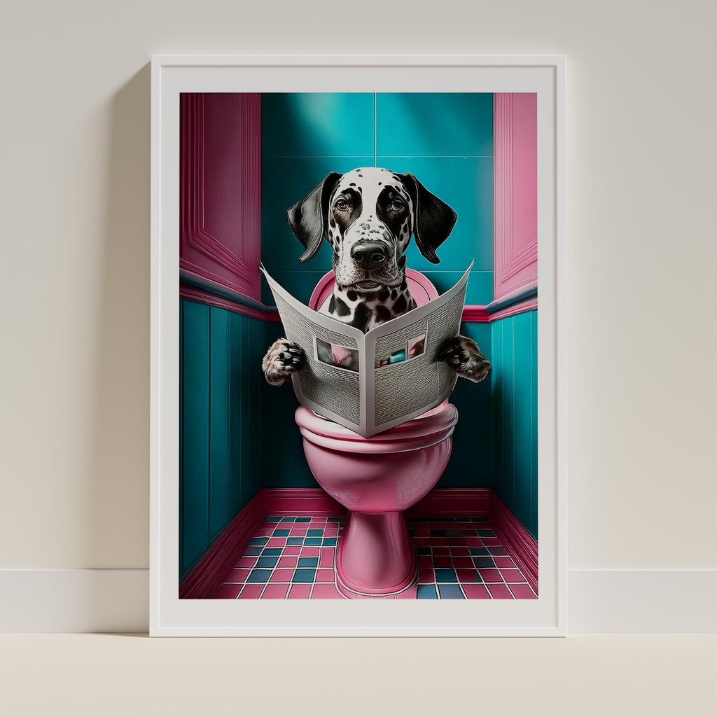 Dalmatian Toilet Dogs PInk and Turquise image 9