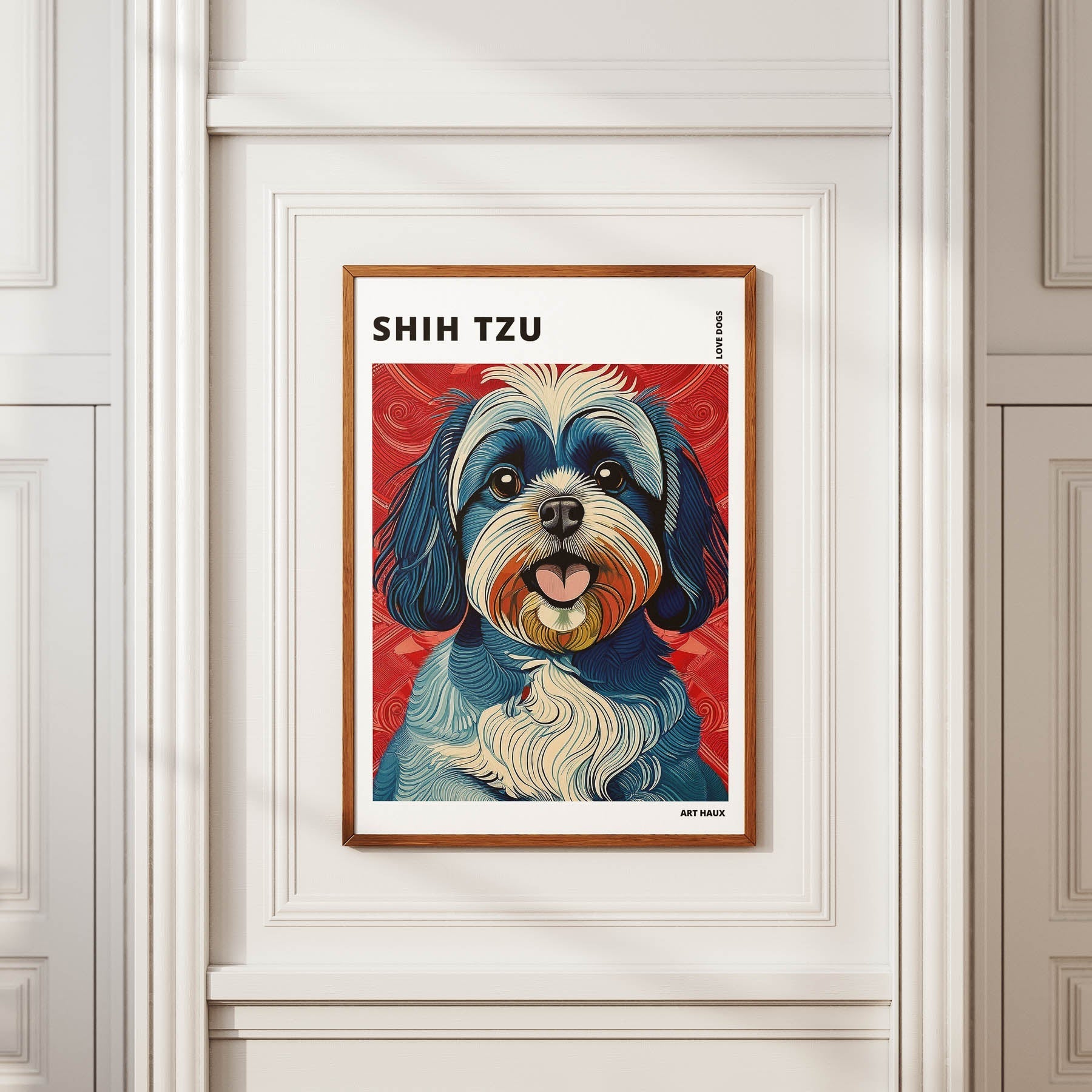 Shih Tzu Hokusai Japanese Inspired Dog Series with Text image 3