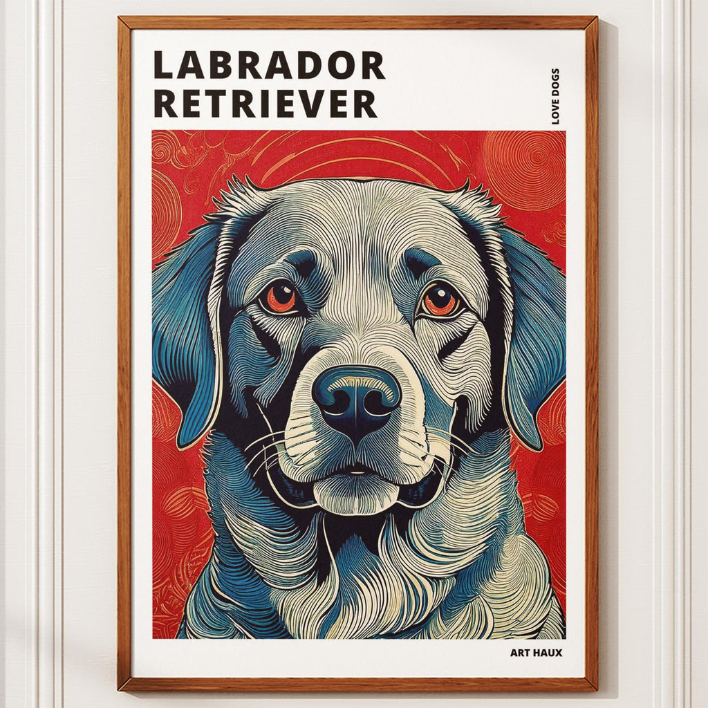 Labrador Retriever Hokusai Japanese Inspired Dog Series with Text image 9