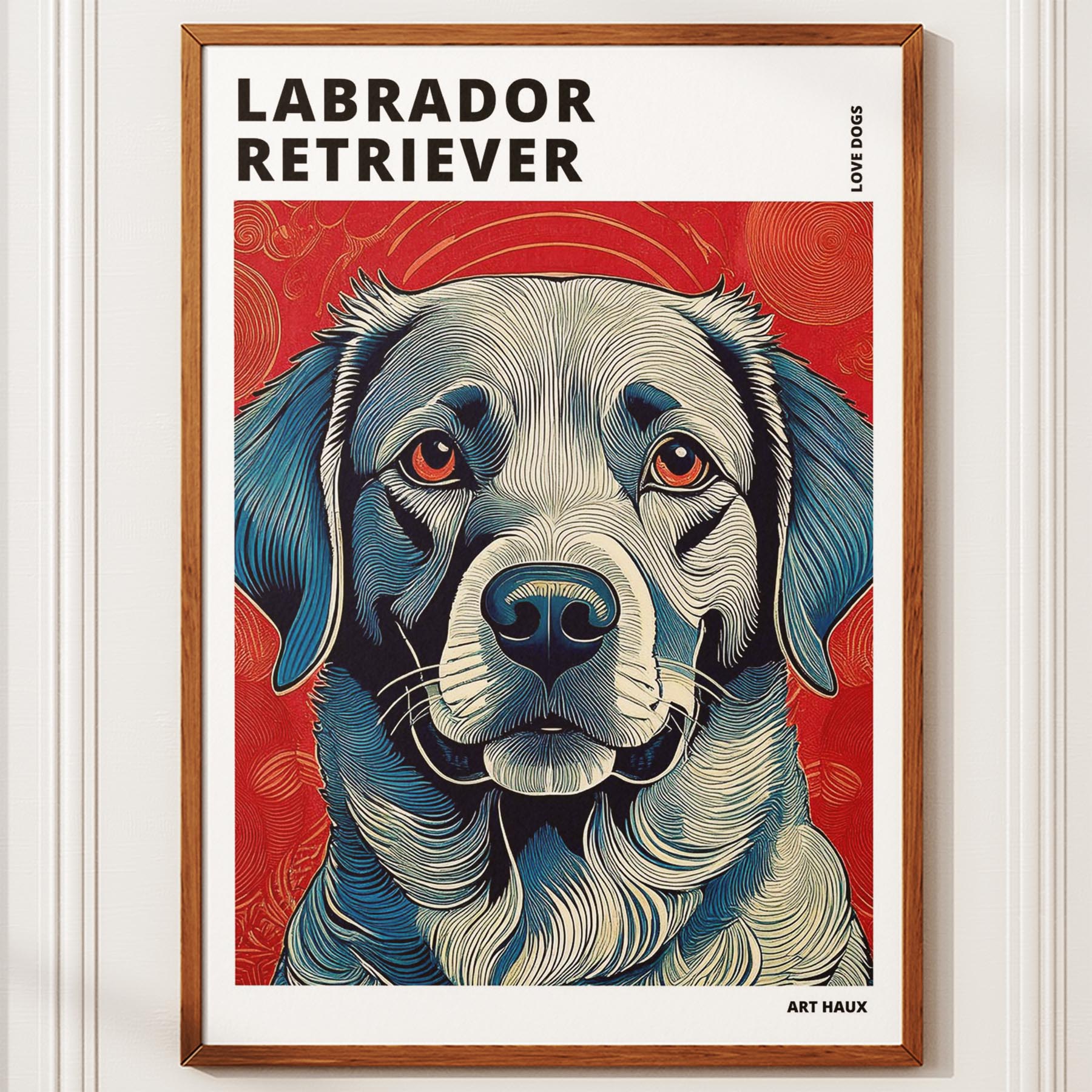 Labrador Retriever Hokusai Japanese Inspired Dog Series with Text image 9