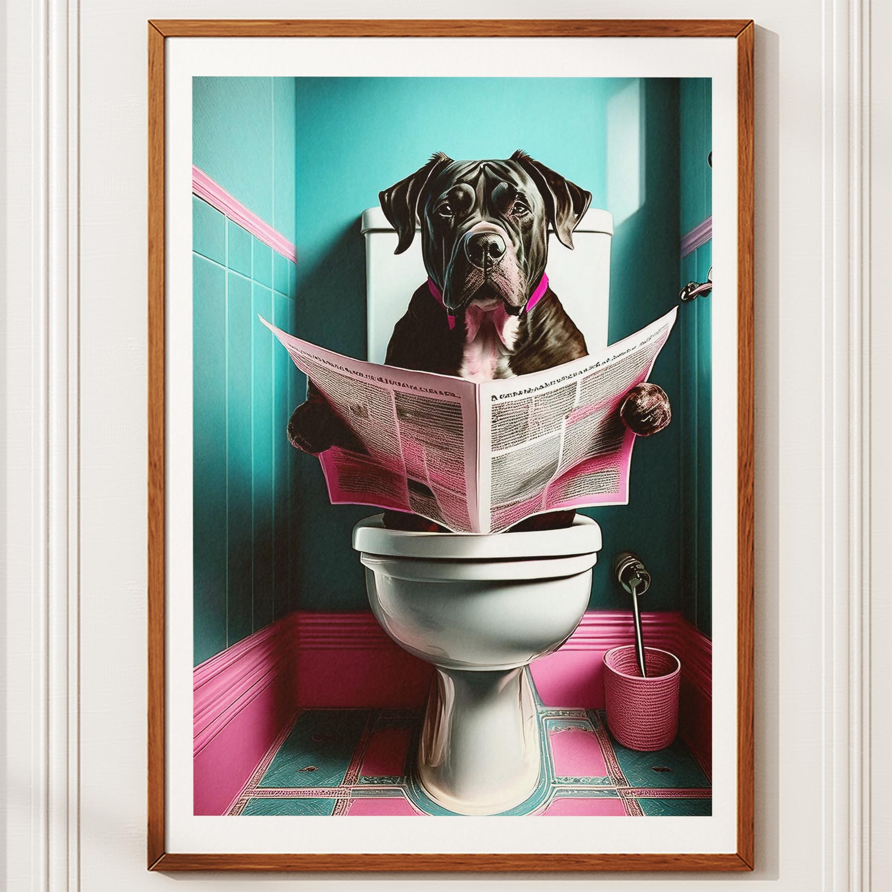 Neapolitan Mastiff Toilet Dogs PInk and Turquise image 10