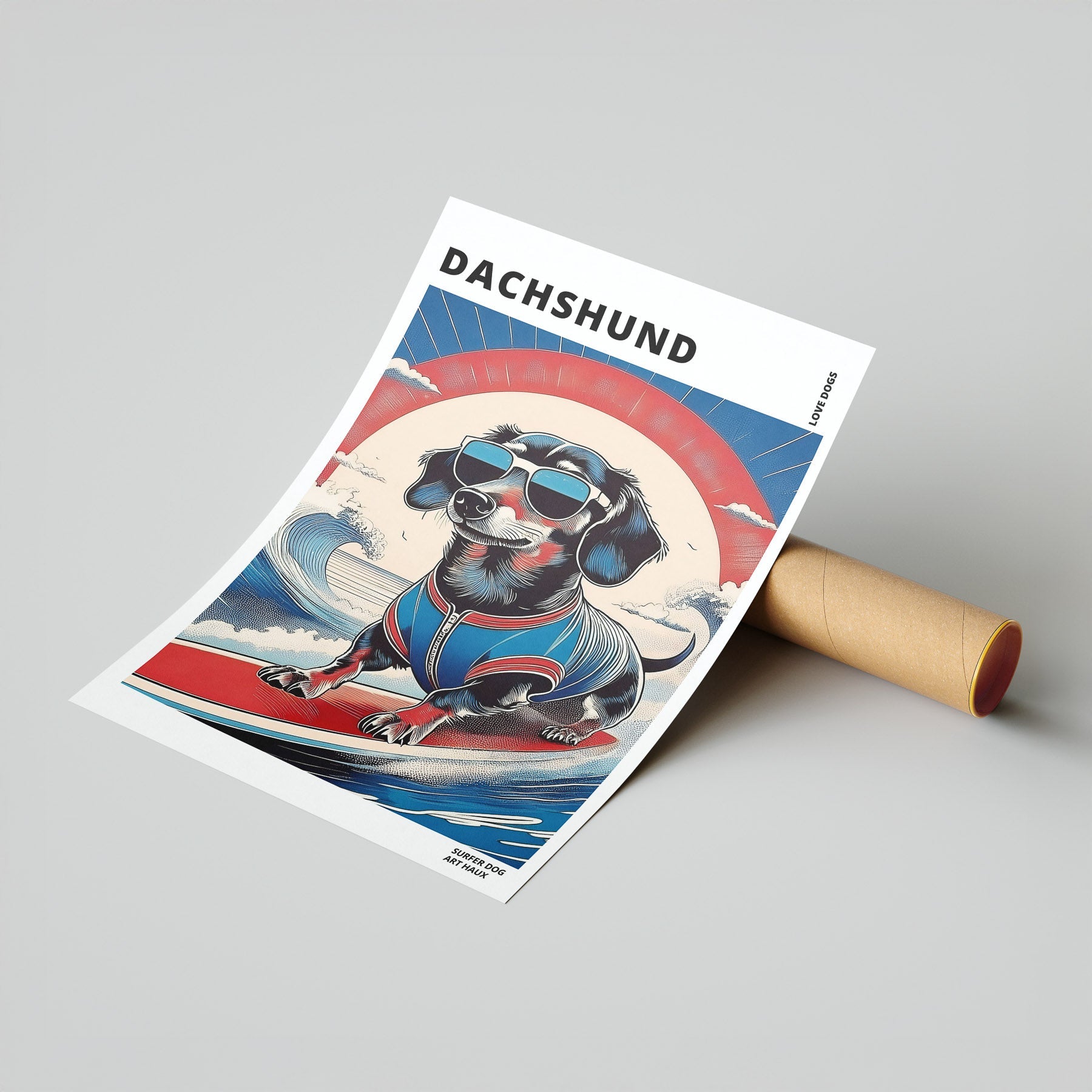 Dachshund Hokosai Surfer Dogs 2 image 7