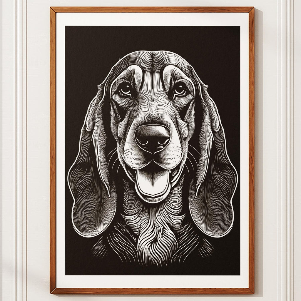 Bloodhound Line Dog Series in Black and White image 10