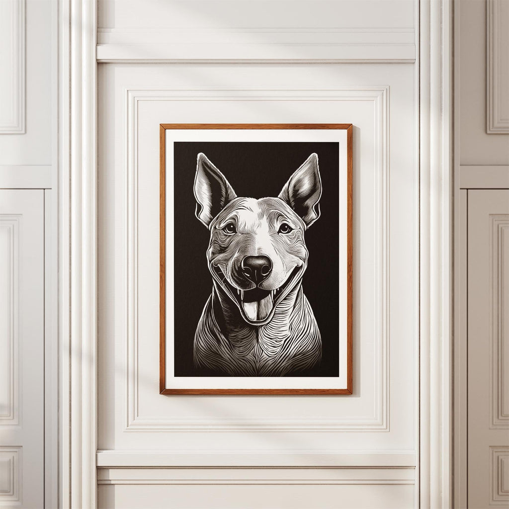 Bull Terrier Line Dog Series in Black and White image 3