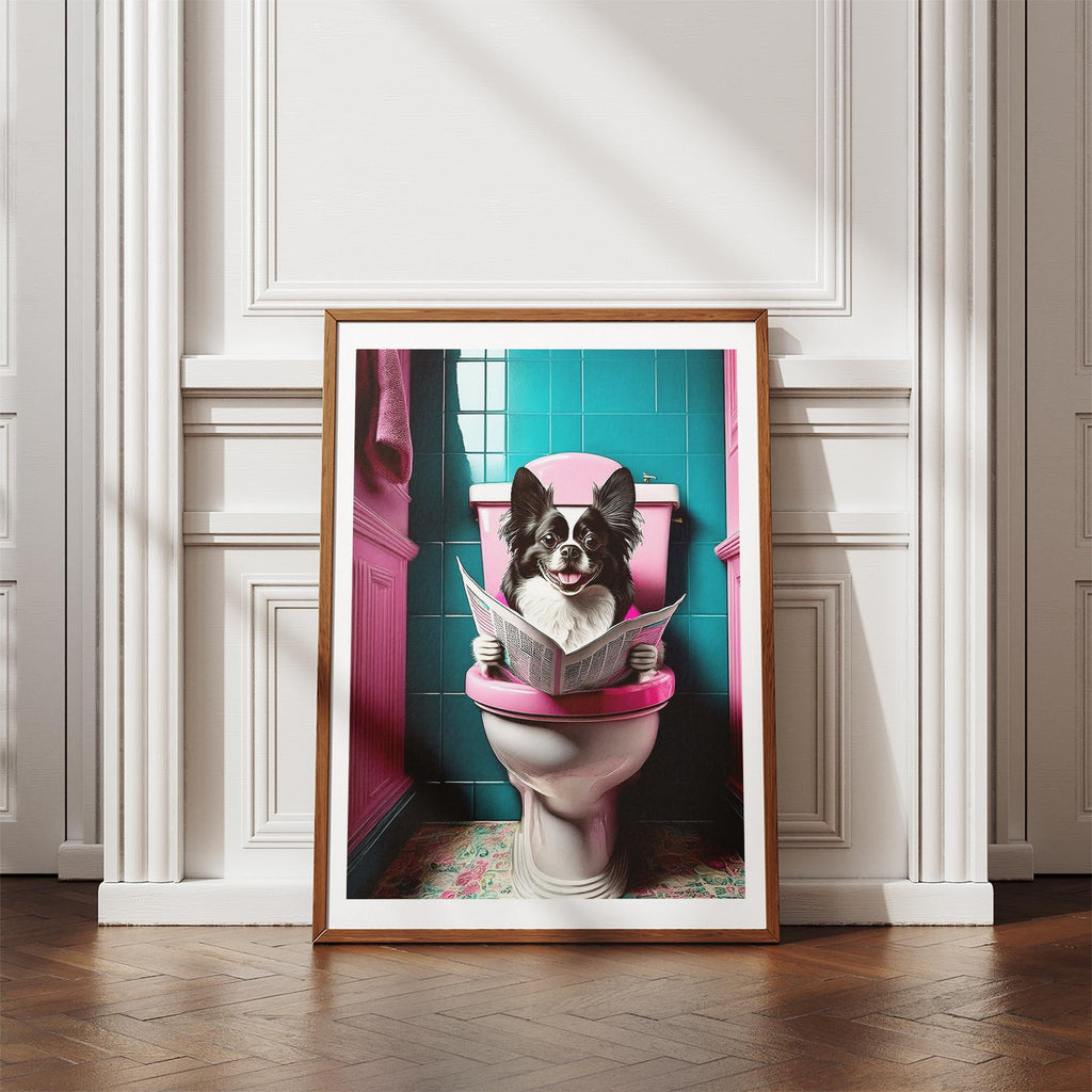 Japanese Chin Toilet Dogs PInk and Turquise image 4