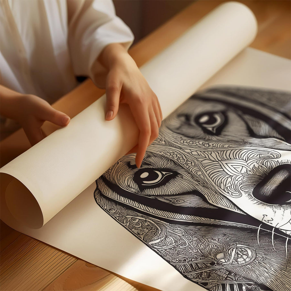 Basset Hound Mandala Black and White Dog Series image 1