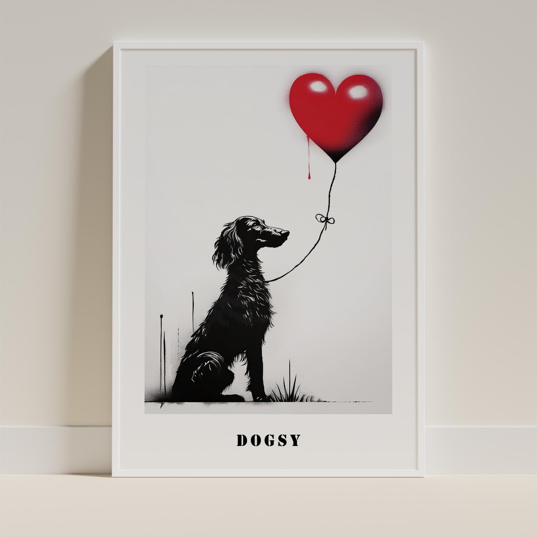 Borzoi DOGSY Series inspired by the Art of Banksy with text Dogsy image 9