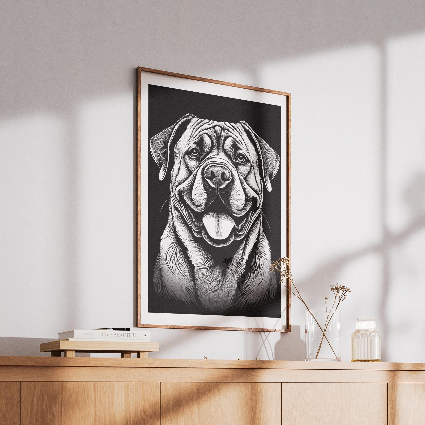 Bullmastiff Line Dog Series in Black and White image 5