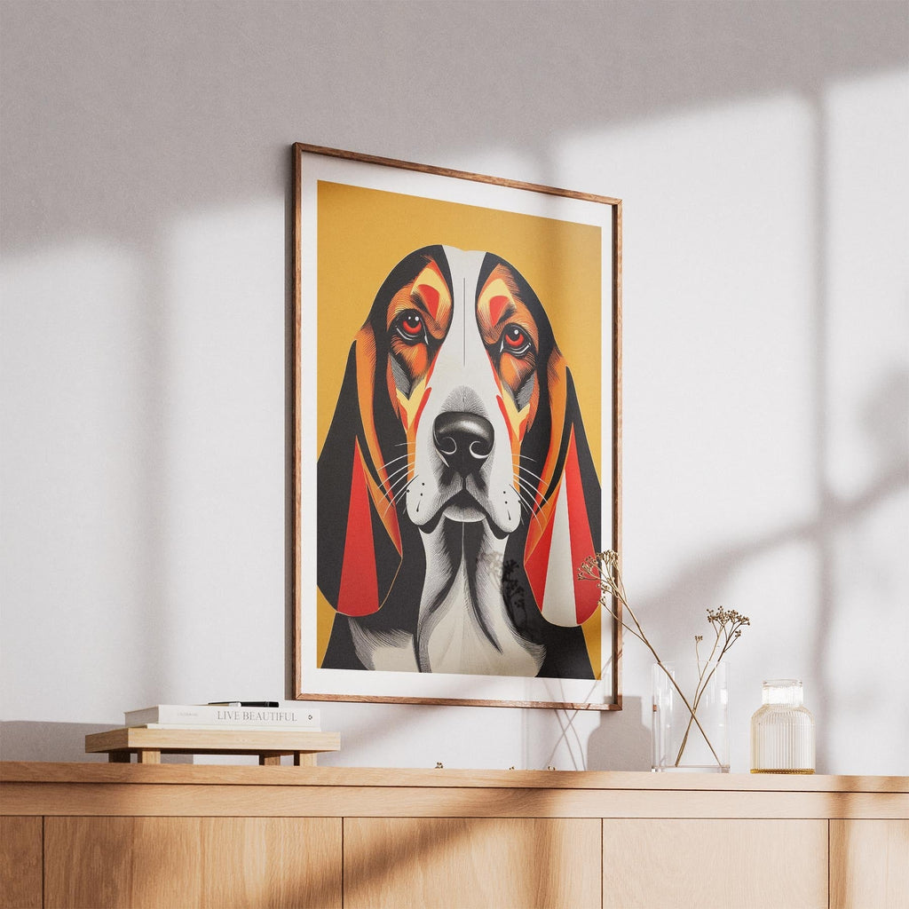 Basset Hound Geometric Orange Series image 5