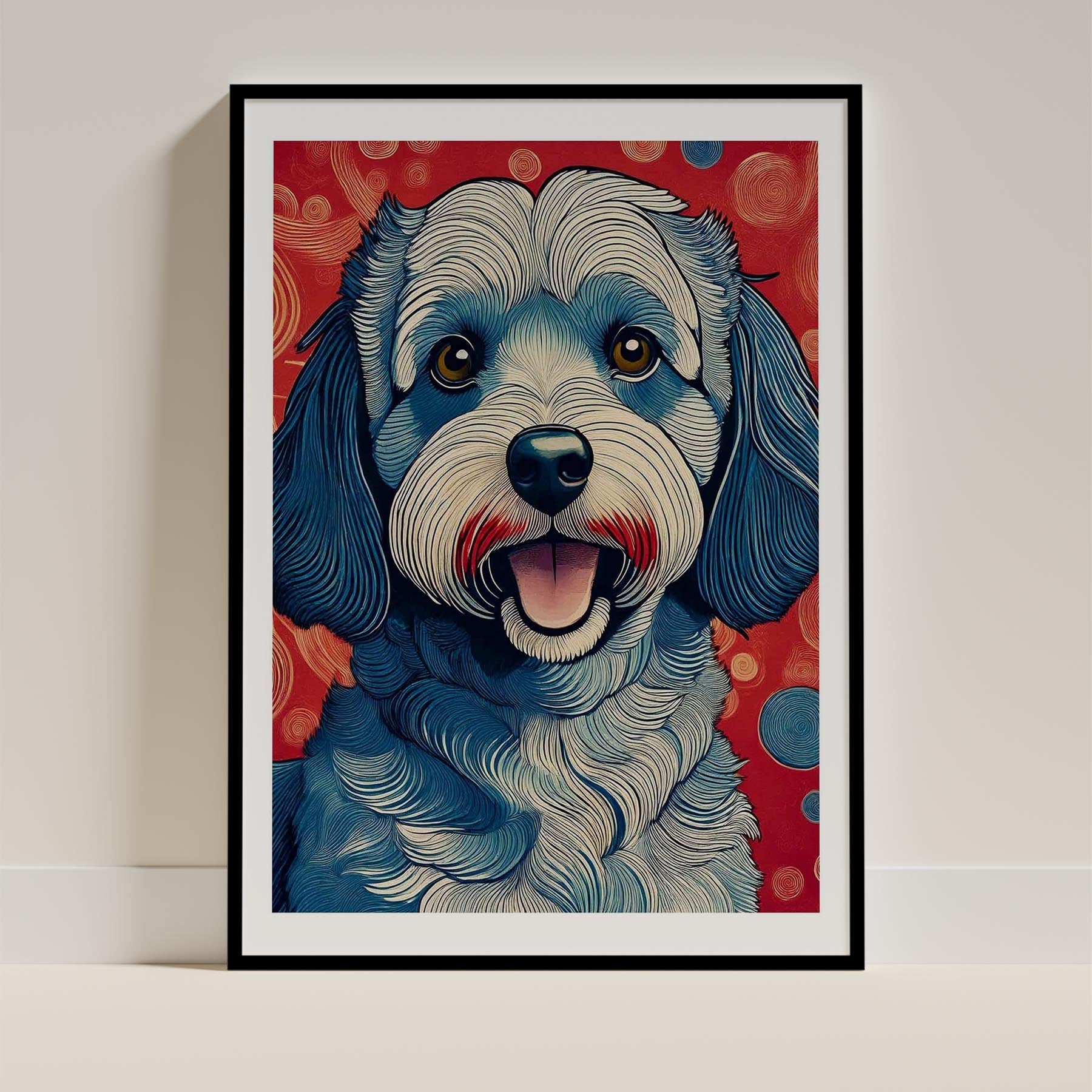 Groodle Hokusai Japanese Inspired Dog Series image 0