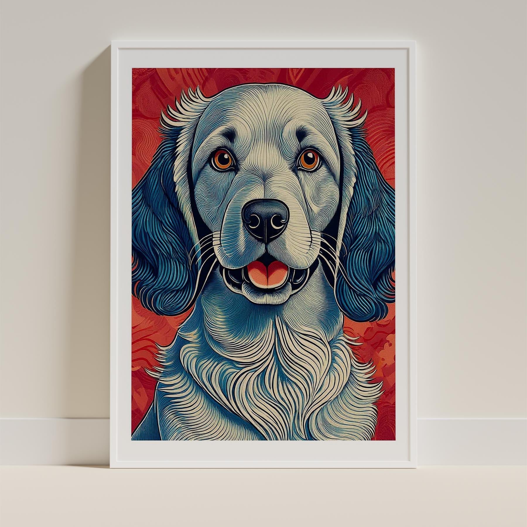 English Setter Hokusai Japanese Inspired Dog Series image 9