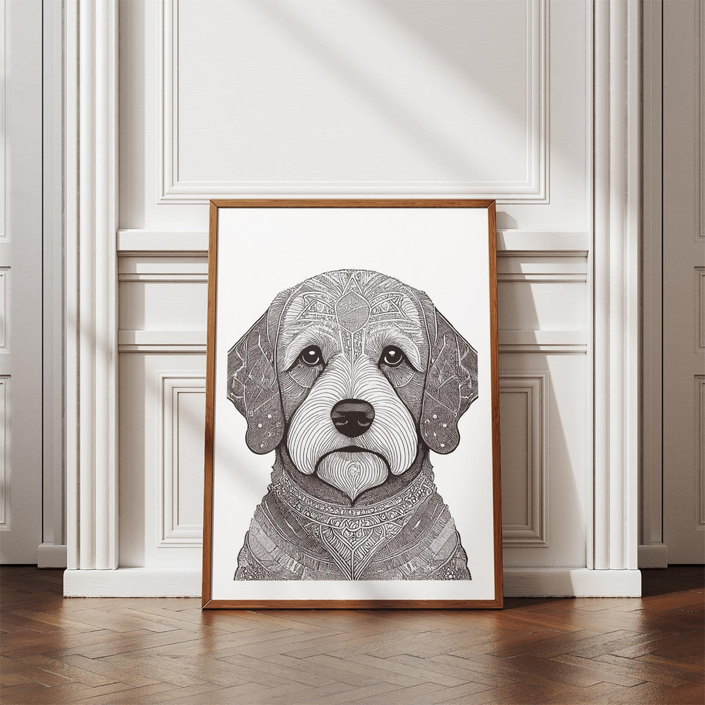 Bichon Frise Mandala Black and White Dog Series image 4