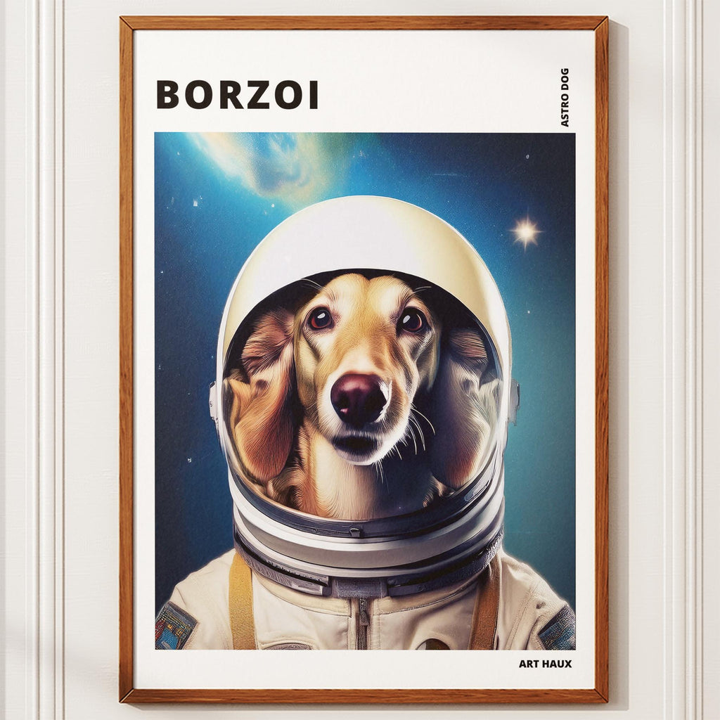 Borzoi Astronaut Dog Series with Text Astro Dog image 10