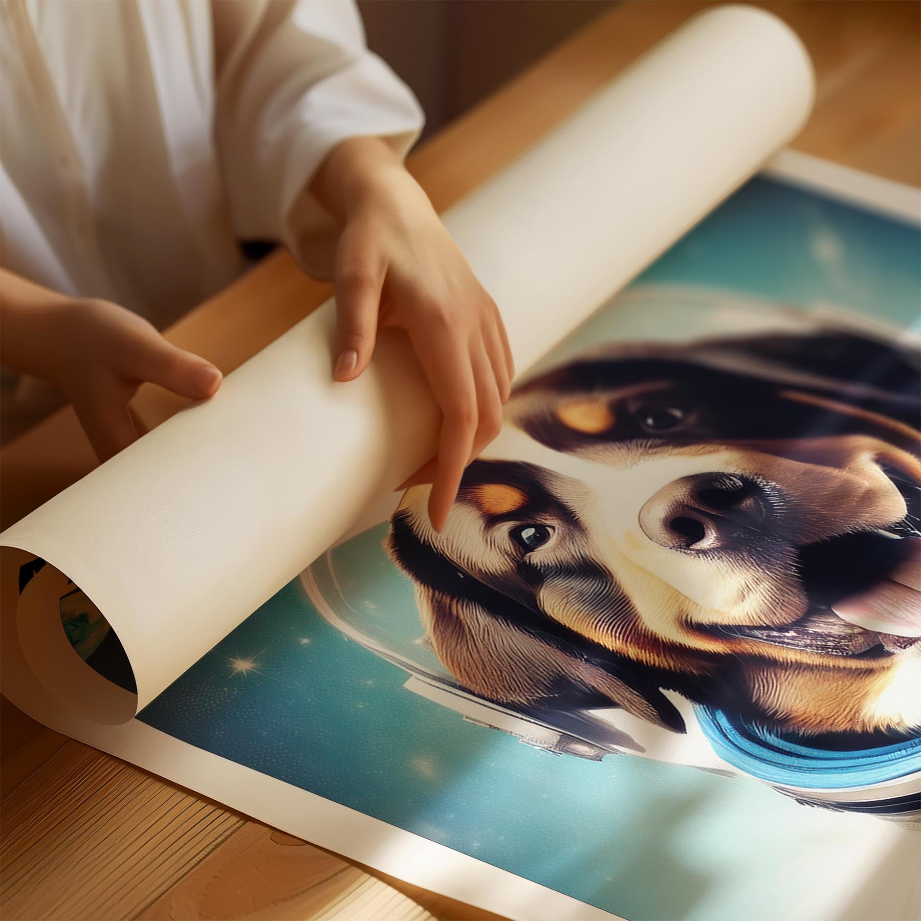 Bernese Mountain Dog Astronaut Dog Series with Text Astro Dog image 1