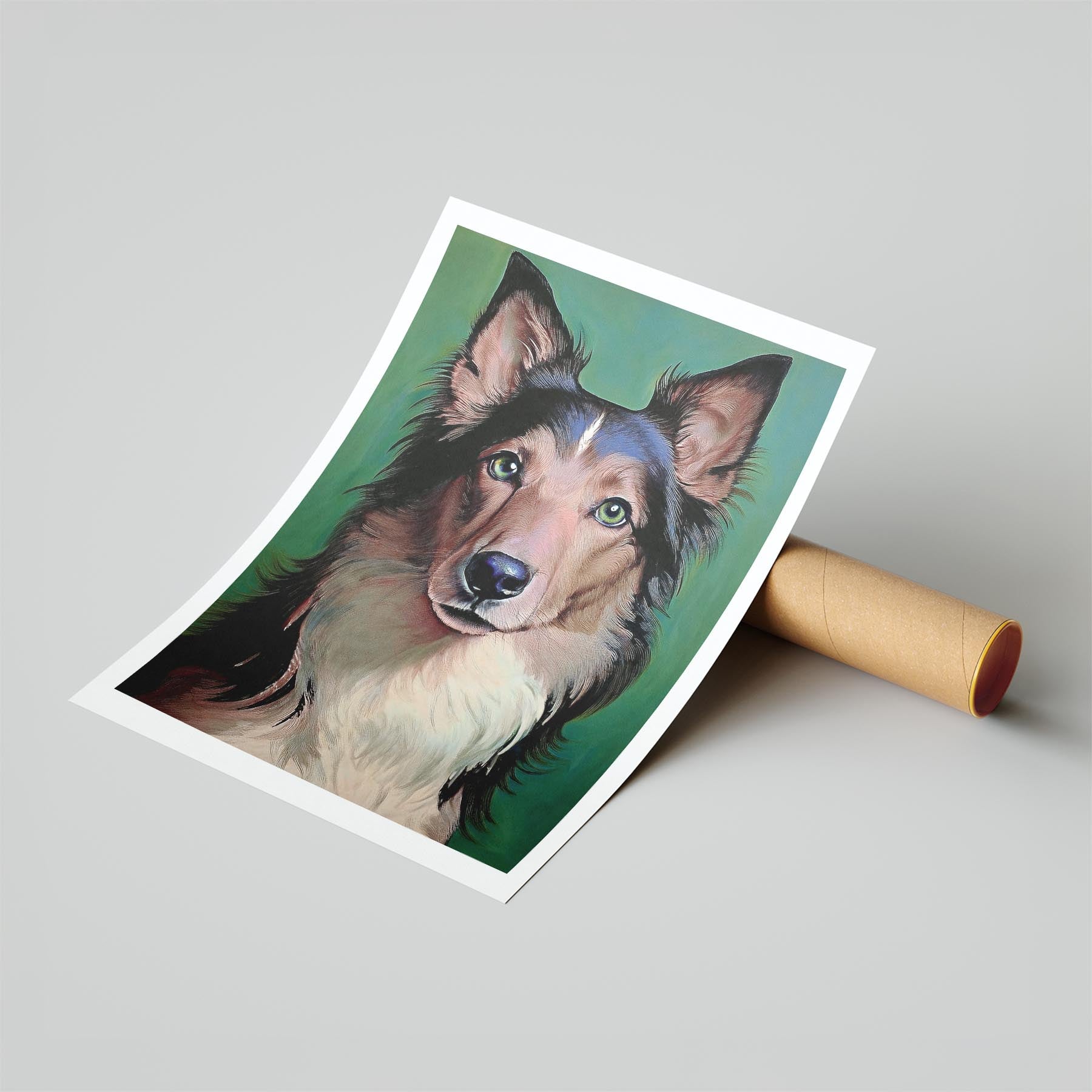 Rough Smooth Collie Green Painted Series image 6