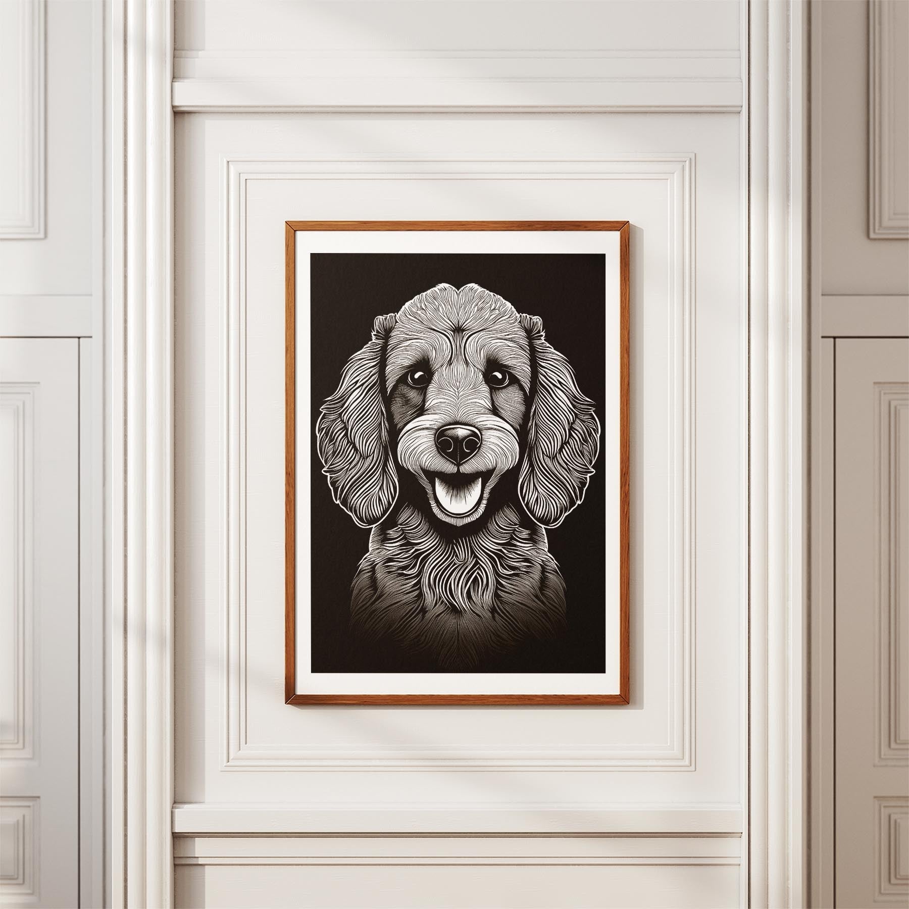 Poodle Line Dog Series in Black and White image 3