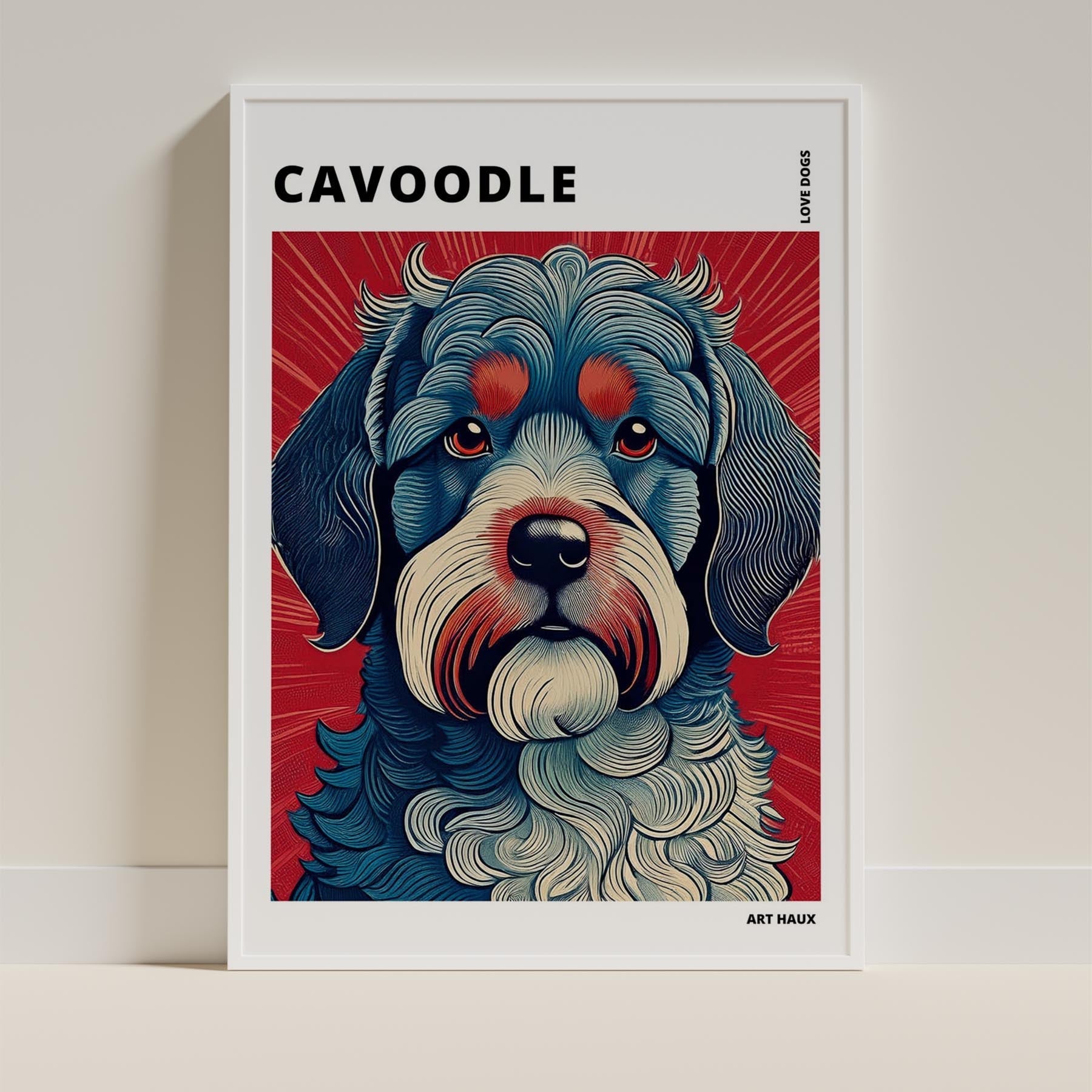 Cavoodle Hokusai Japanese Inspired Dog Series with Text image 8