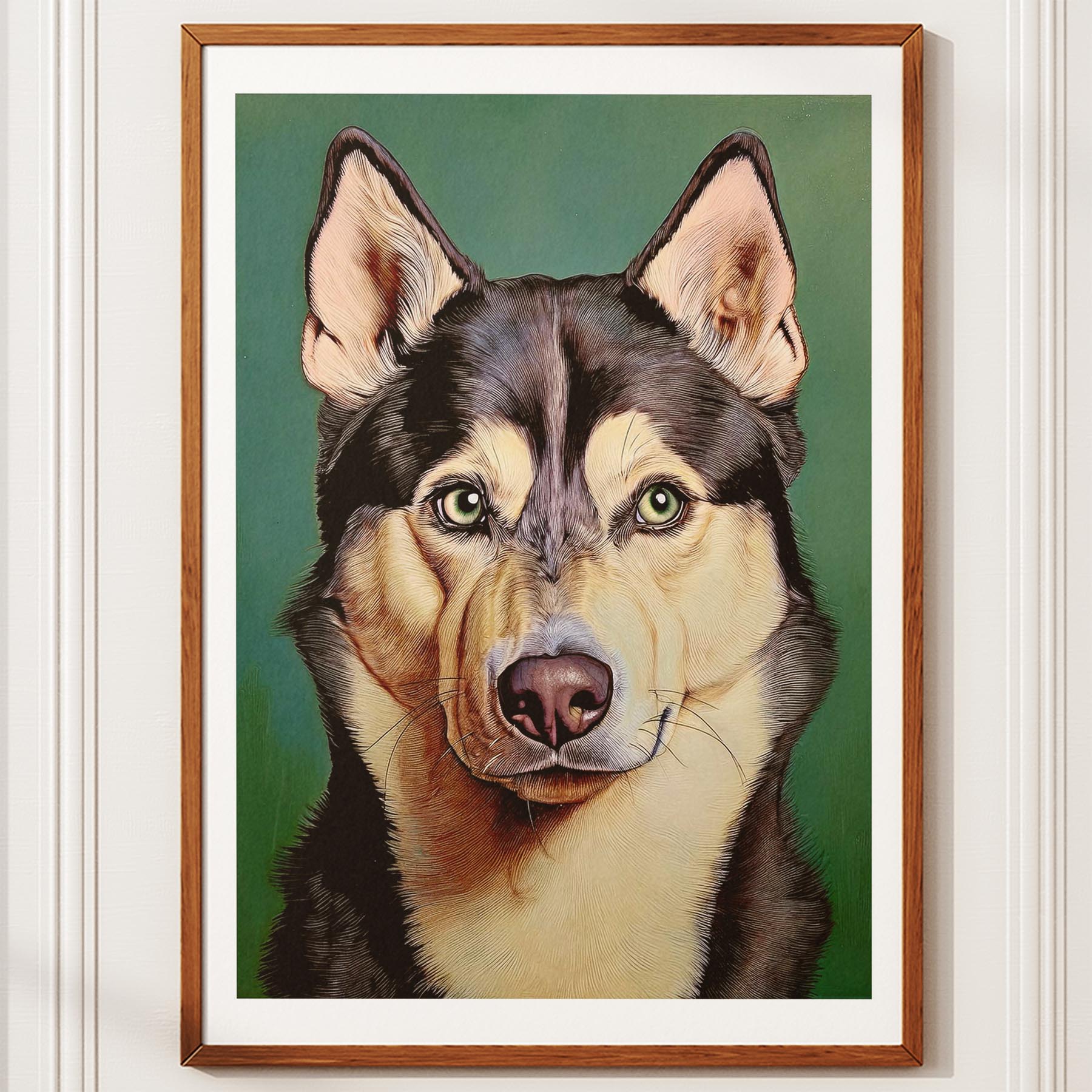 Siberian Husky Green Painted Series image 10