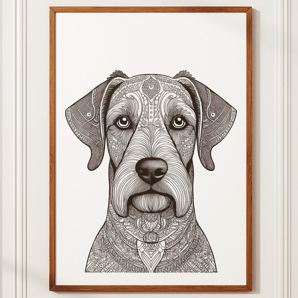 Black Russian Terrier Mandala Black and White Dog Series image 10