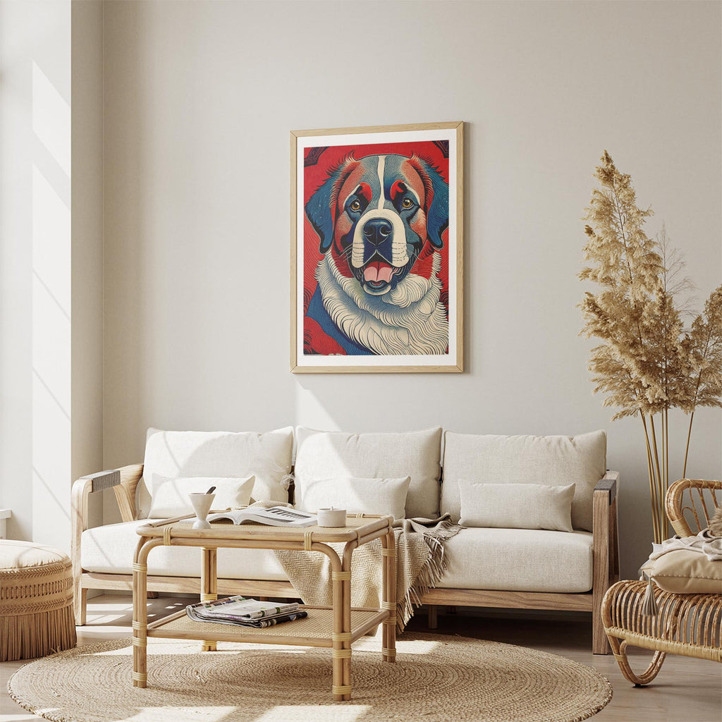 Saint Bernard Hokusai Japanese Inspired Dog Series image 2