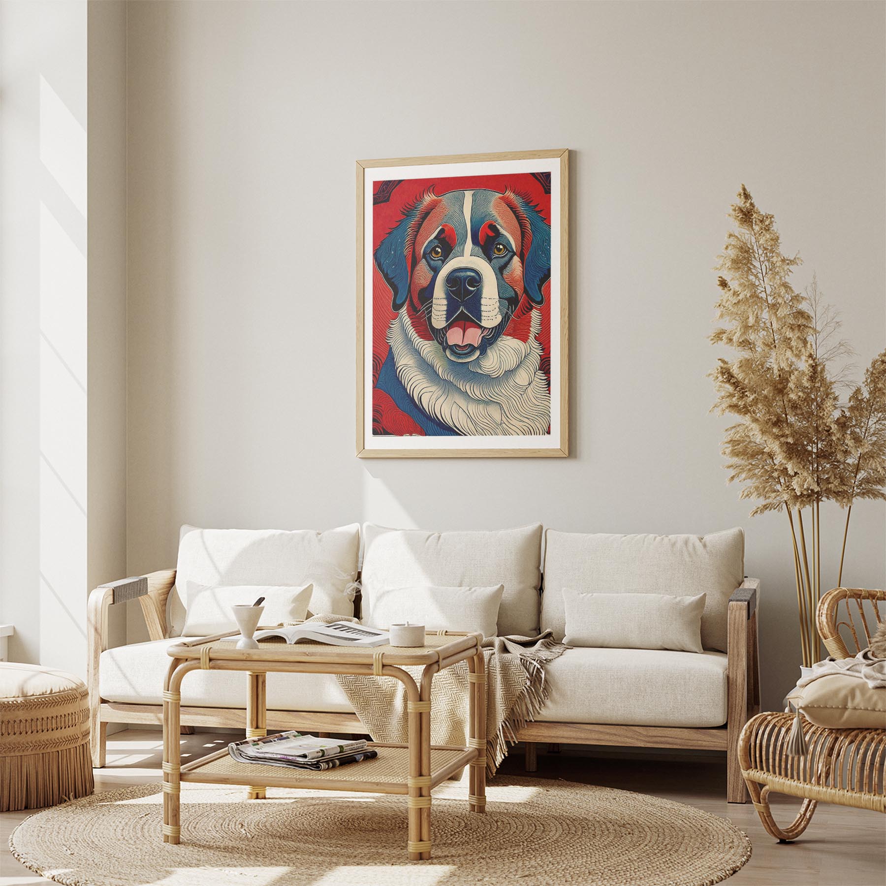Saint Bernard Hokusai Japanese Inspired Dog Series image 2