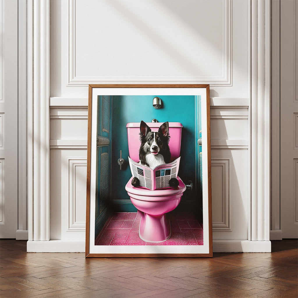 Rough Smooth Collie Toilet Dogs PInk and Turquise image 4