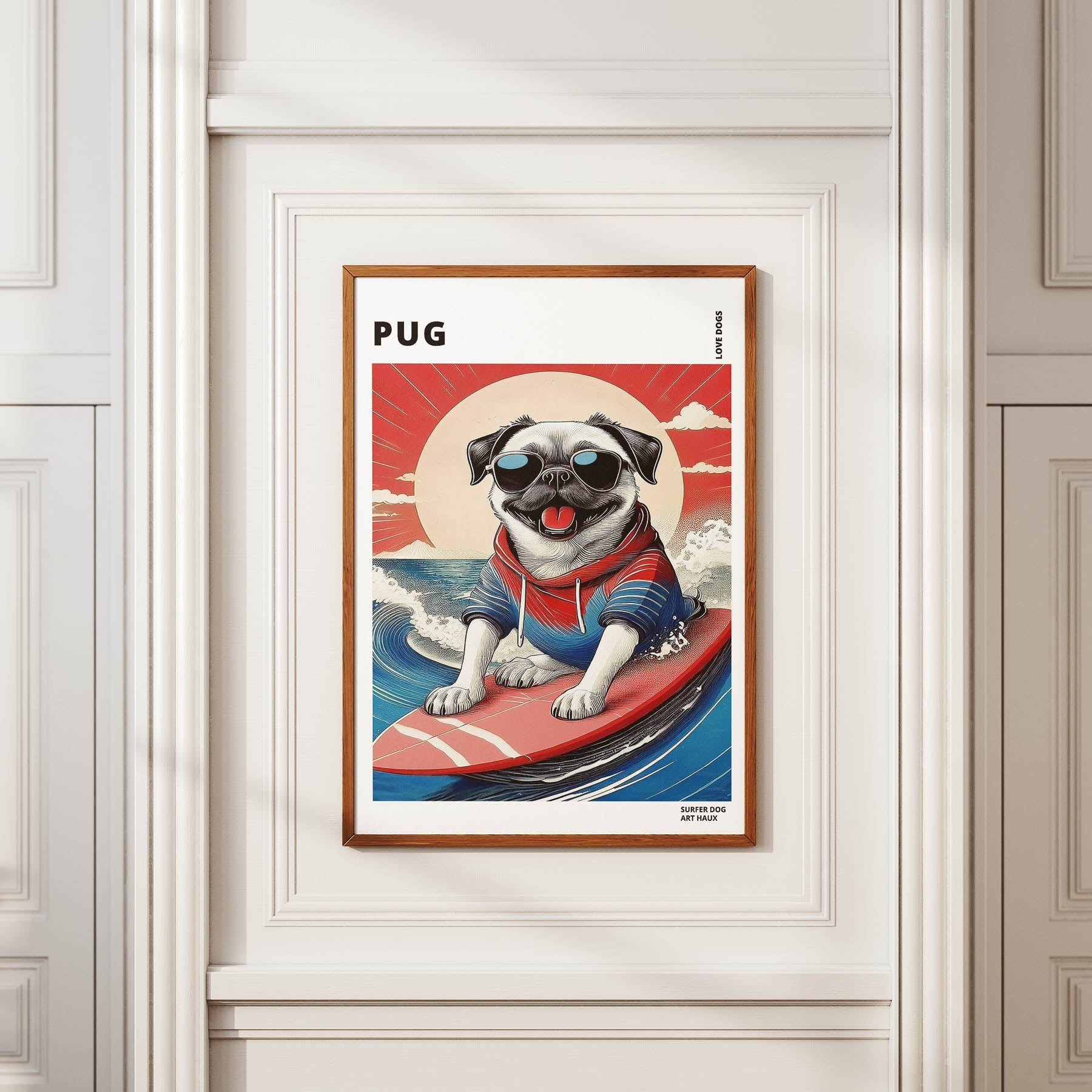 Pug Hokosai Surfer Dogs 1 image 2