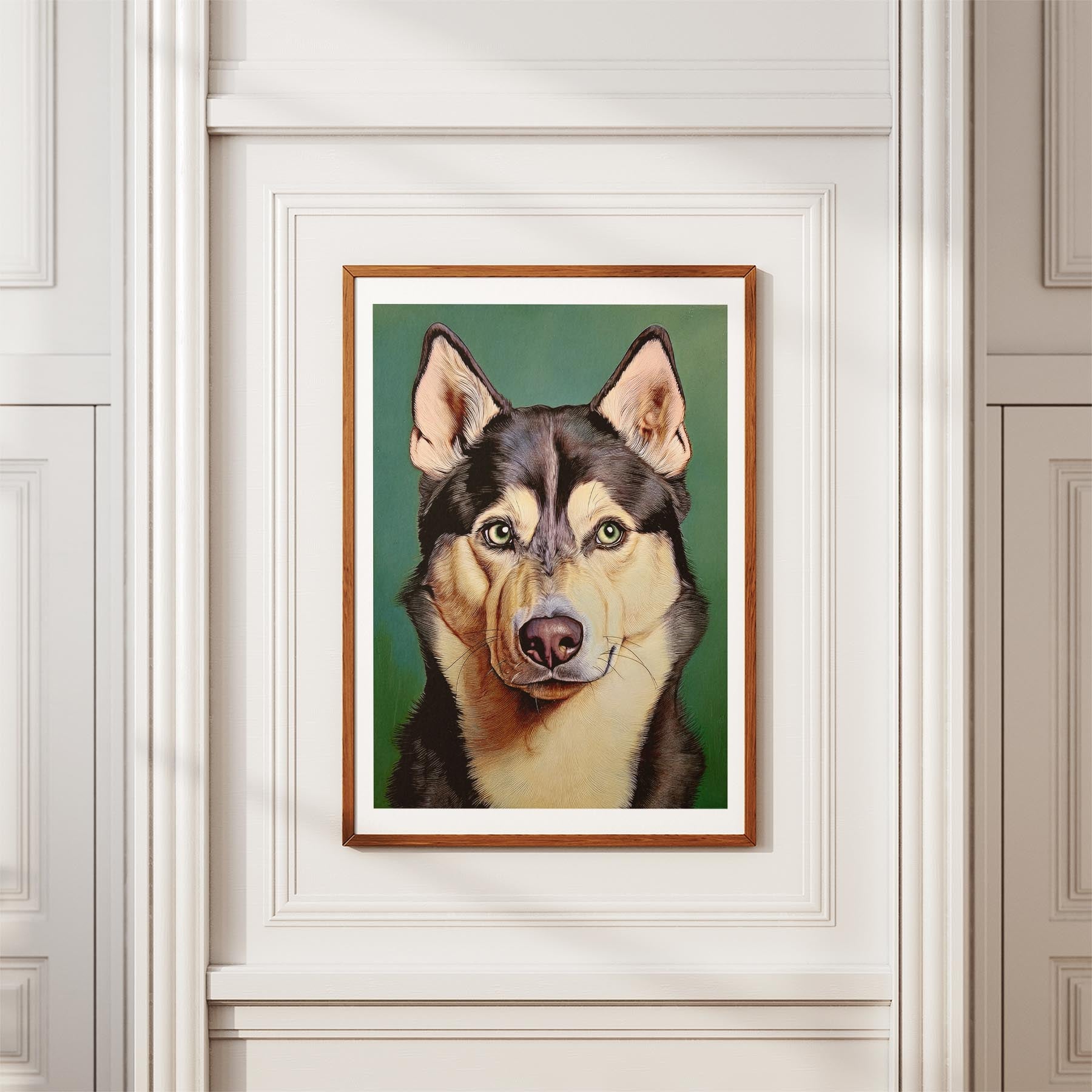 Siberian Husky Green Painted Series image 3