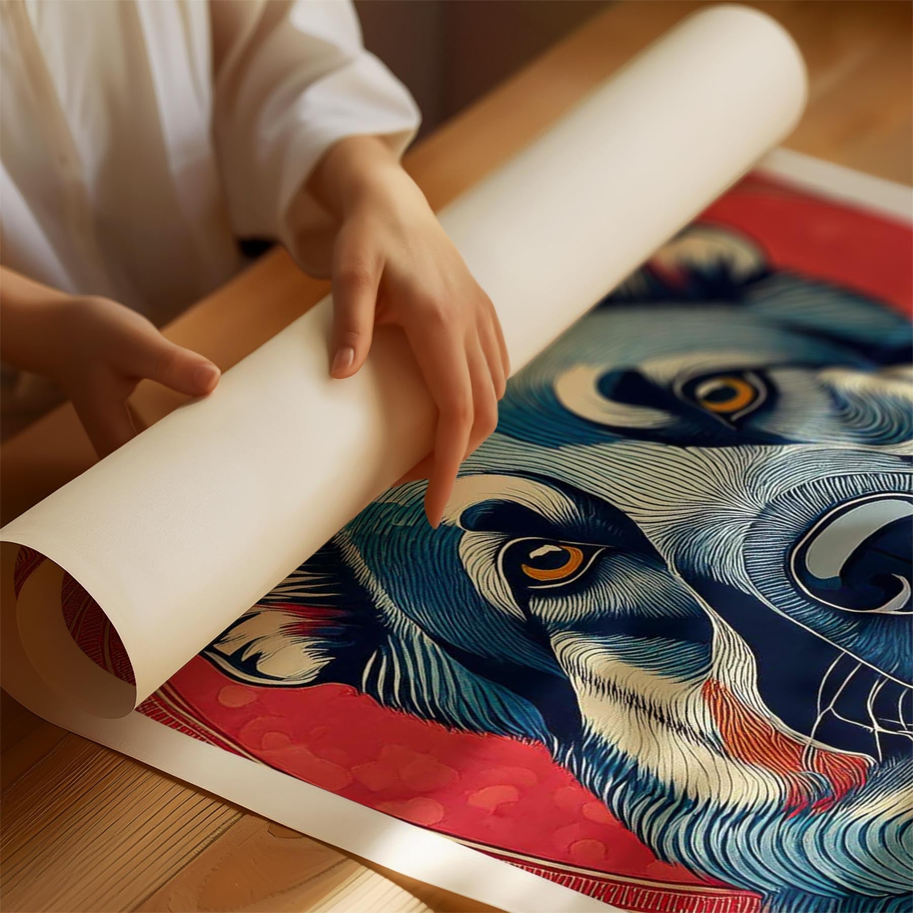 German Shepherd Hokusai Japanese Inspired Dog Series image 1